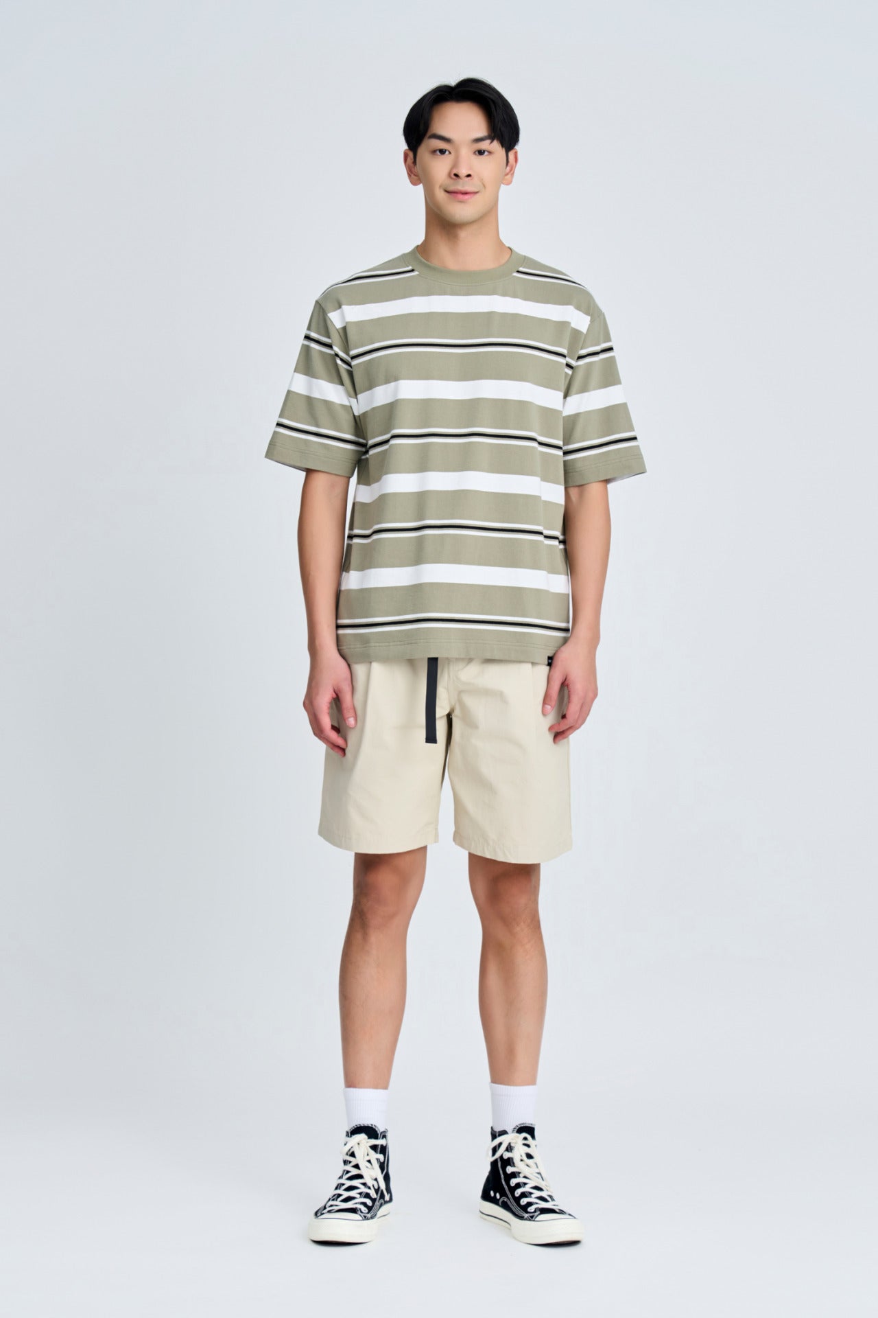 Oversized Wide Regimental Stripes Tee