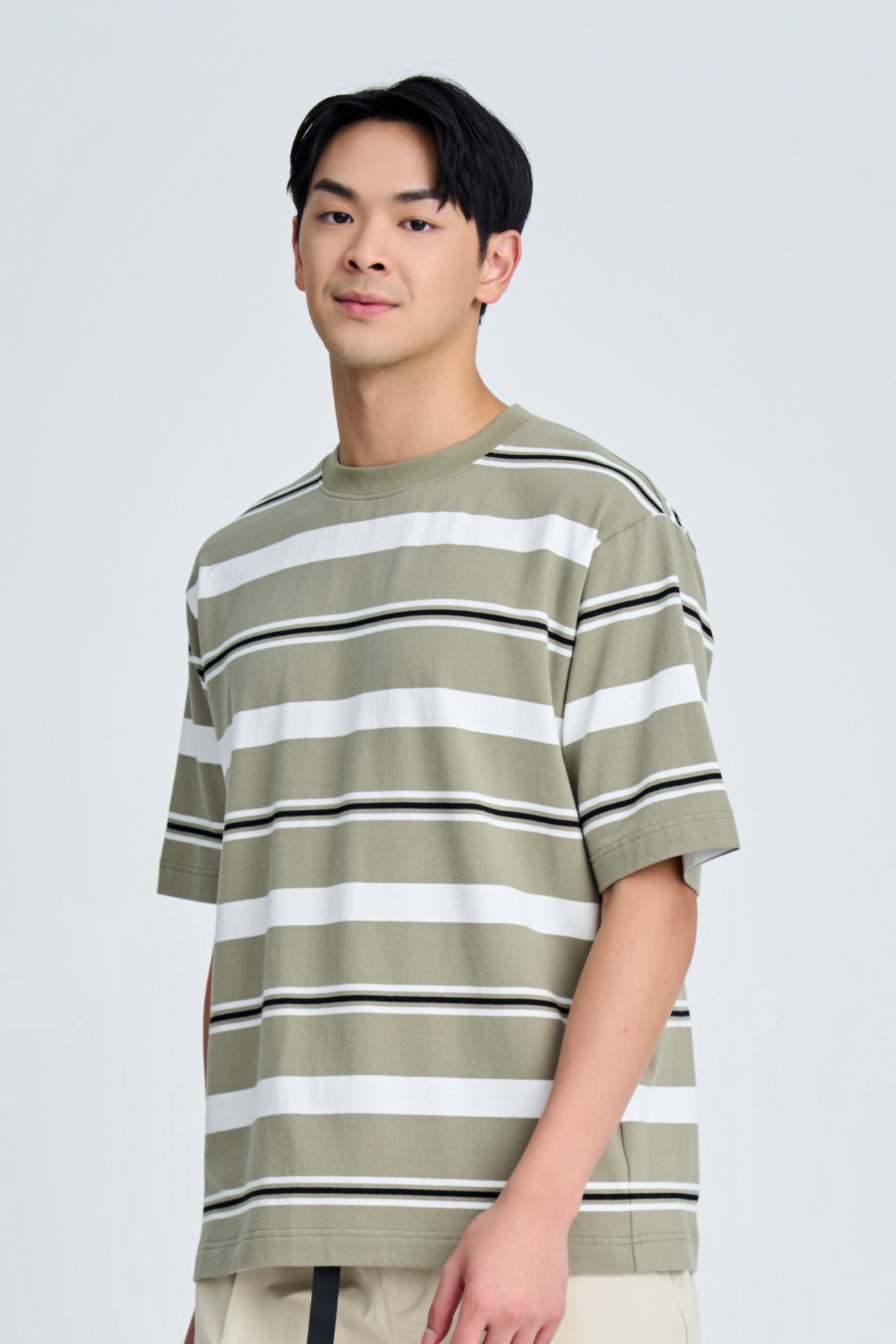 Oversized Wide Regimental Stripes Tee