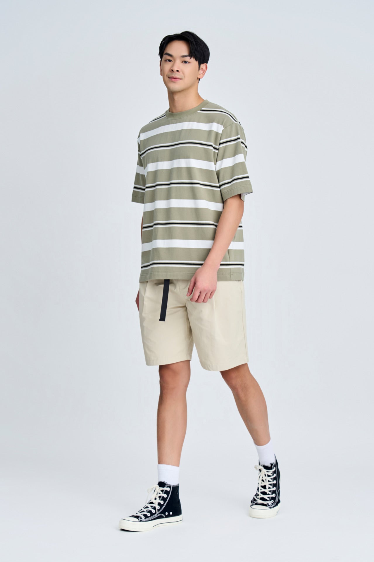 Oversized Wide Regimental Stripes Tee