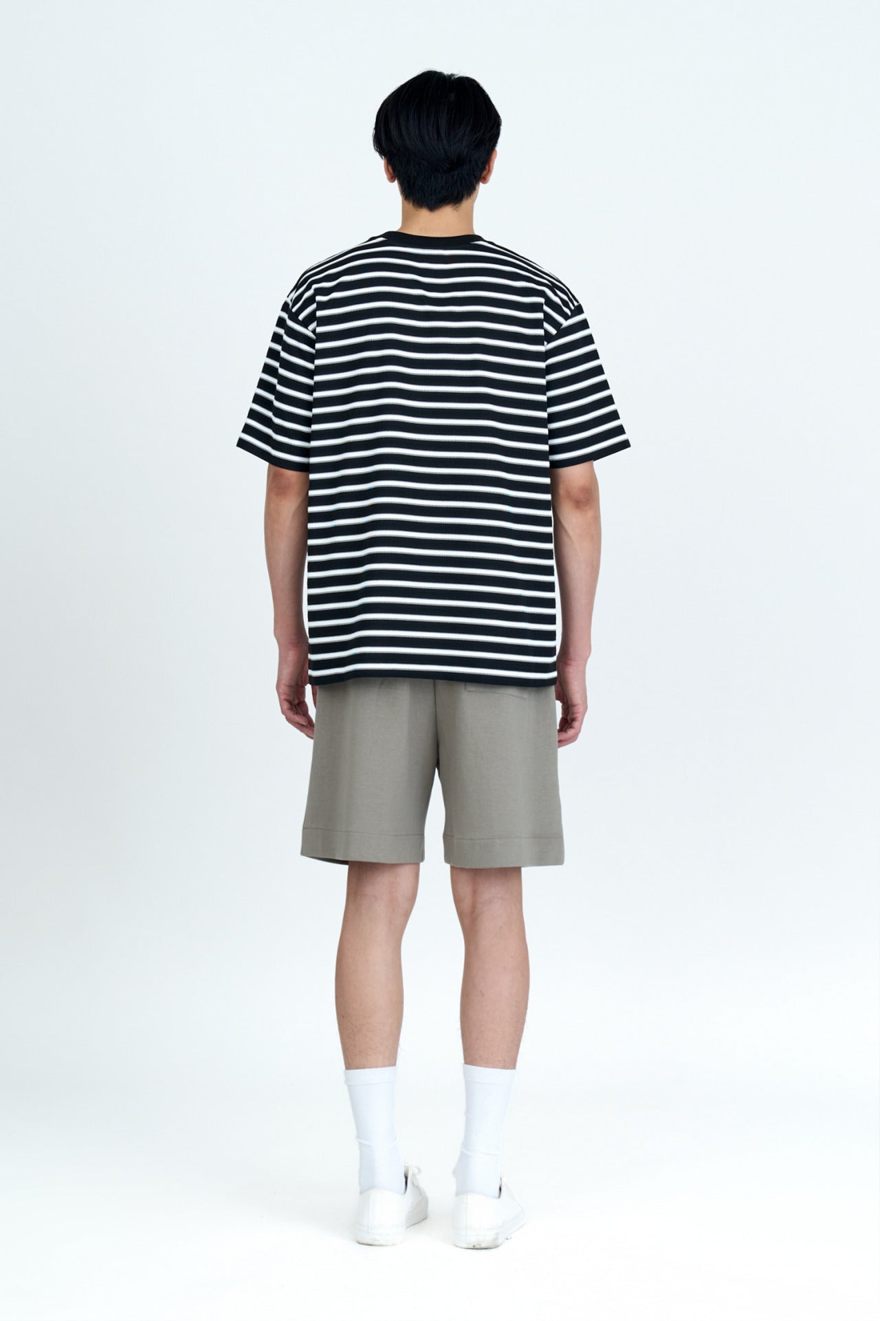 (B) Relaxed-Fit Textured Stripe Tee