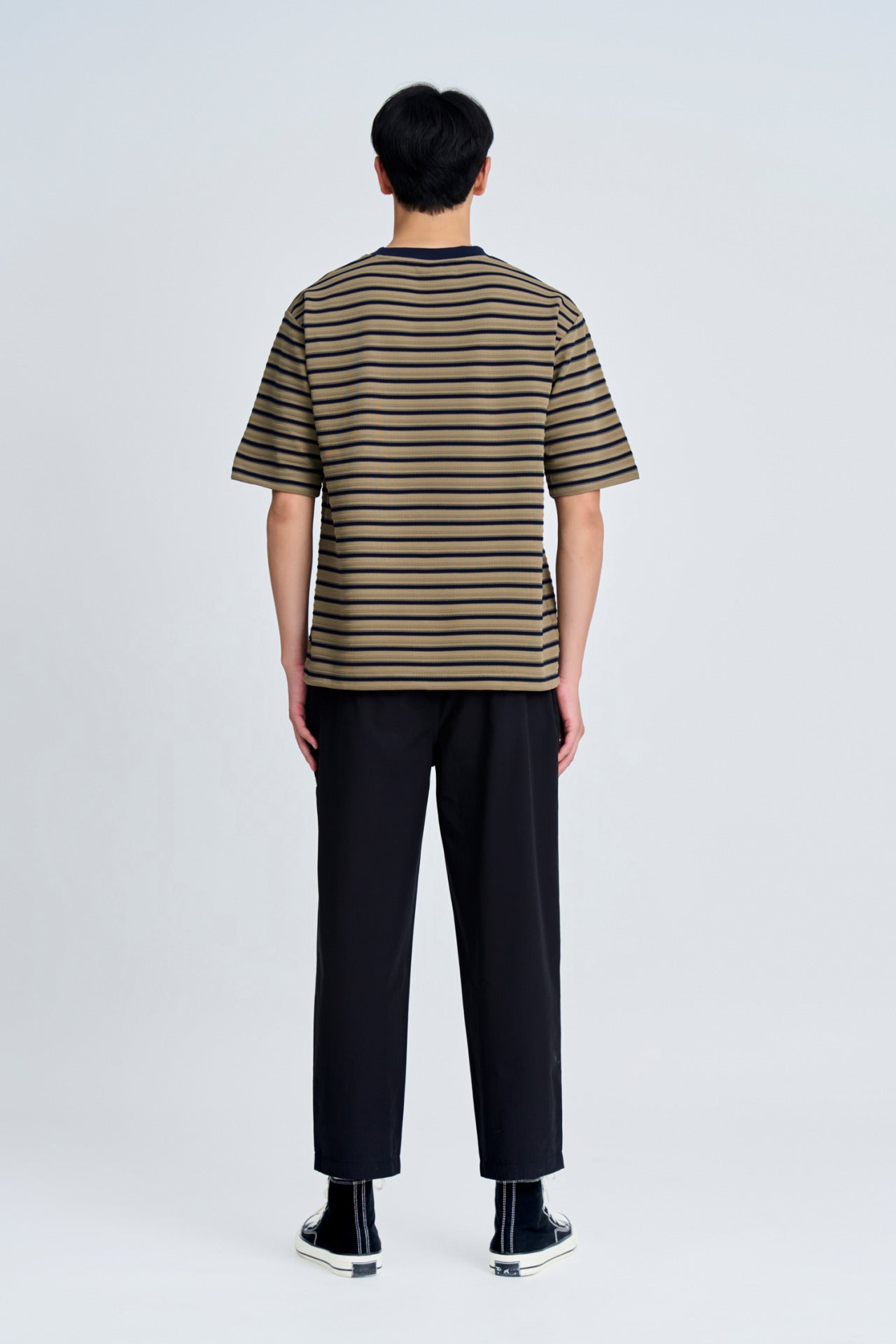 (B) Relaxed-Fit Textured Stripe Tee