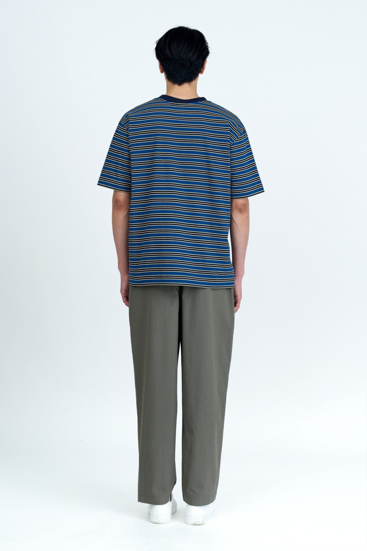 (B) Jersey Multi-Color Striped Tee - Stripes Black