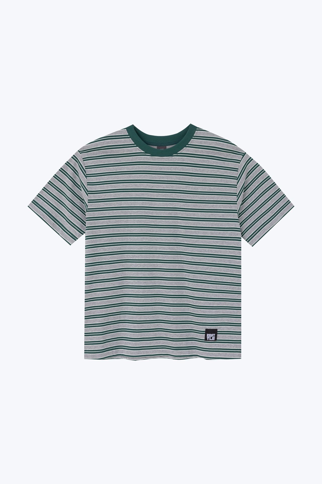 (B) Jersey Multi-Color Striped Tee - Stripes Green