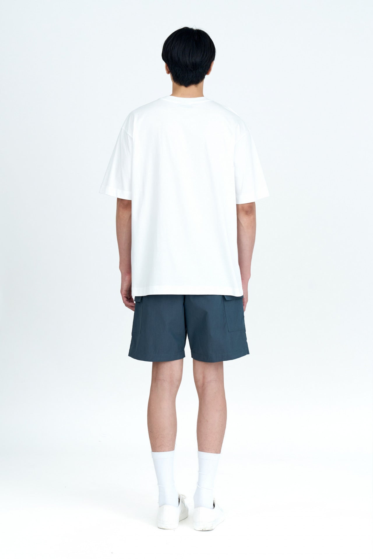 (B) Flapped Patch Pocket Tee - Cream