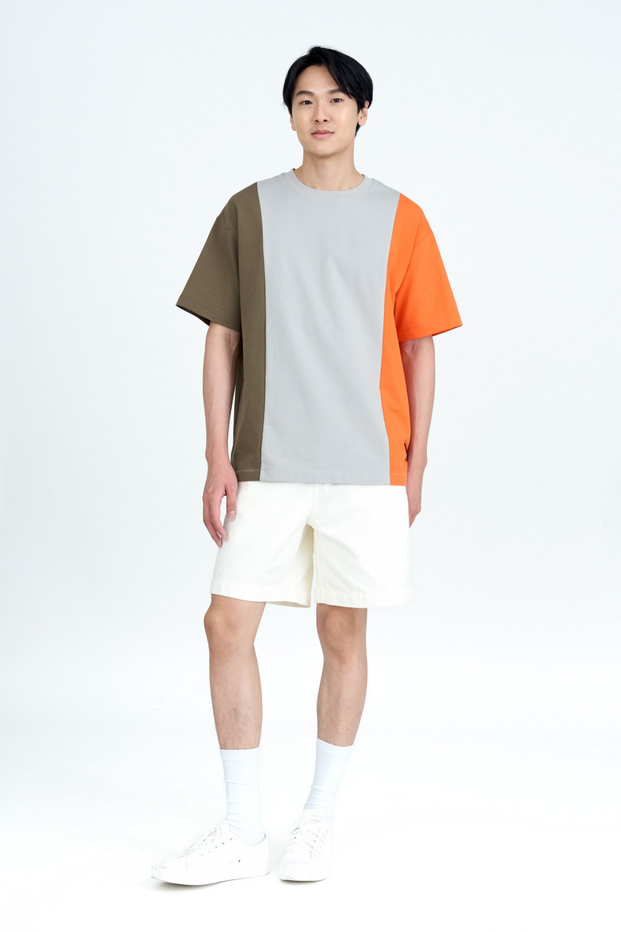 (C) Polycotton Jersey Colour Block Tee