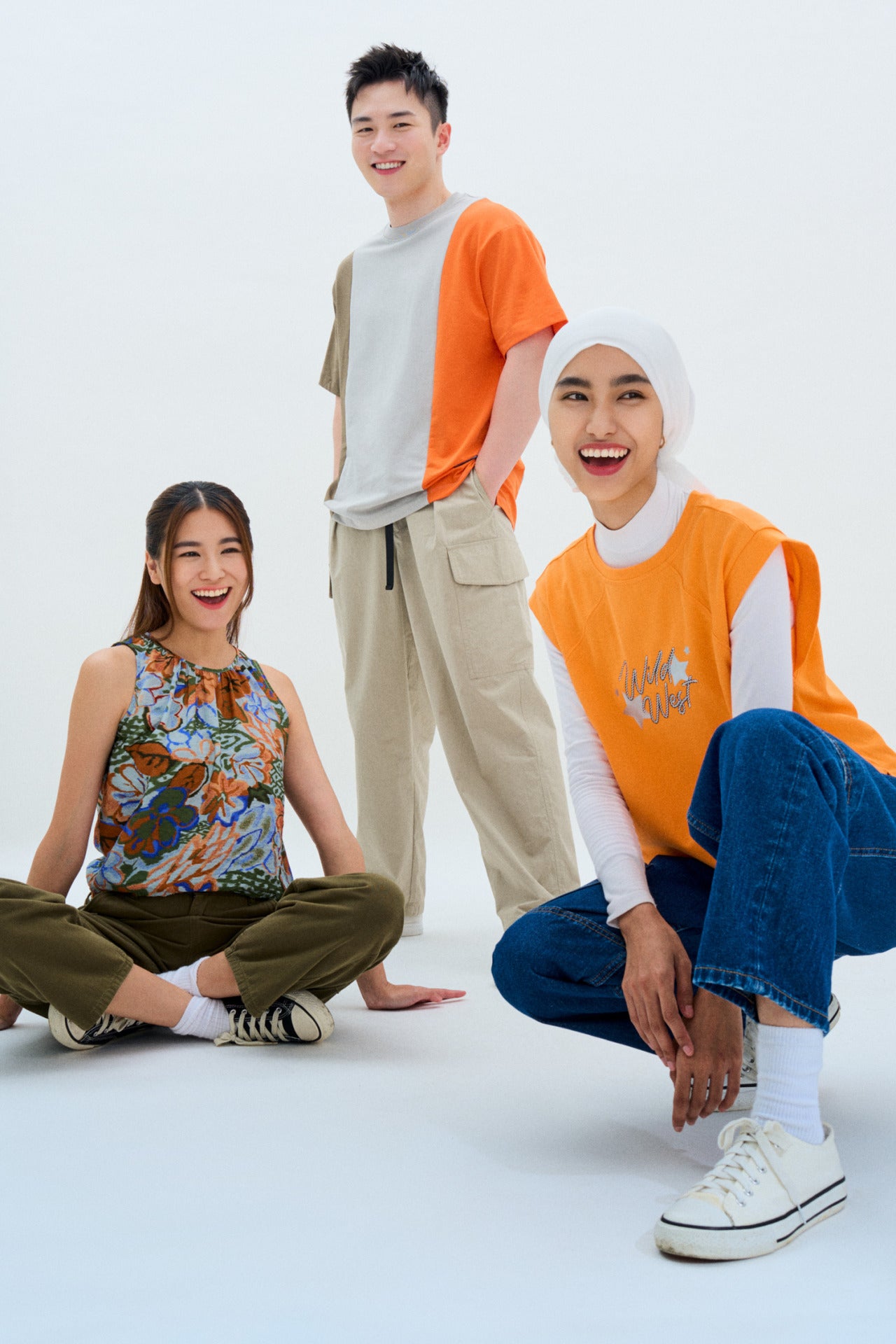 (C) Polycotton Jersey Colour Block Tee