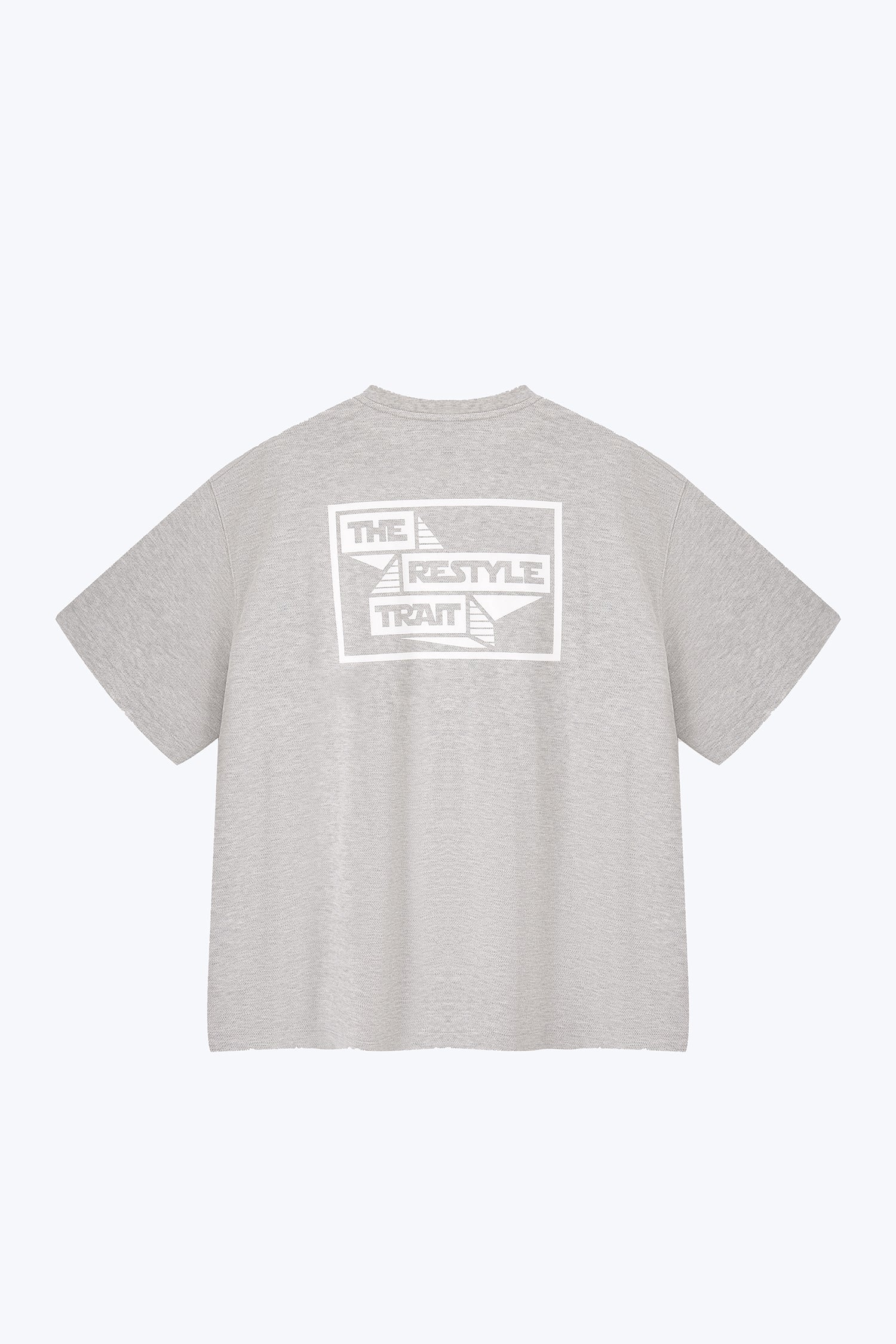 Twill Jersey Boxed Logo Tee - Heather Grey