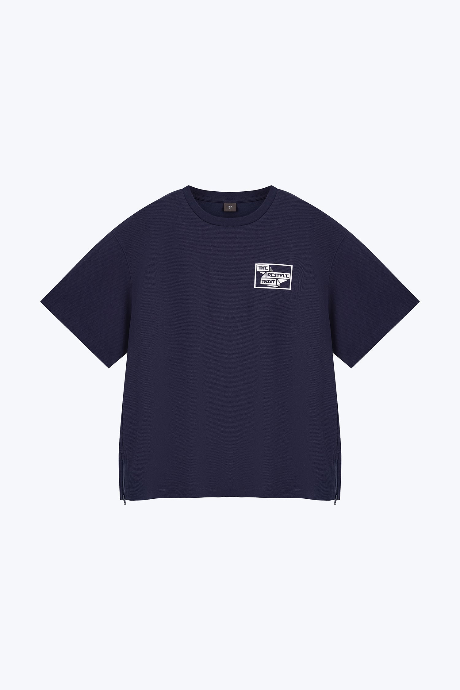 Twill Jersey Boxed Logo Tee - Navy