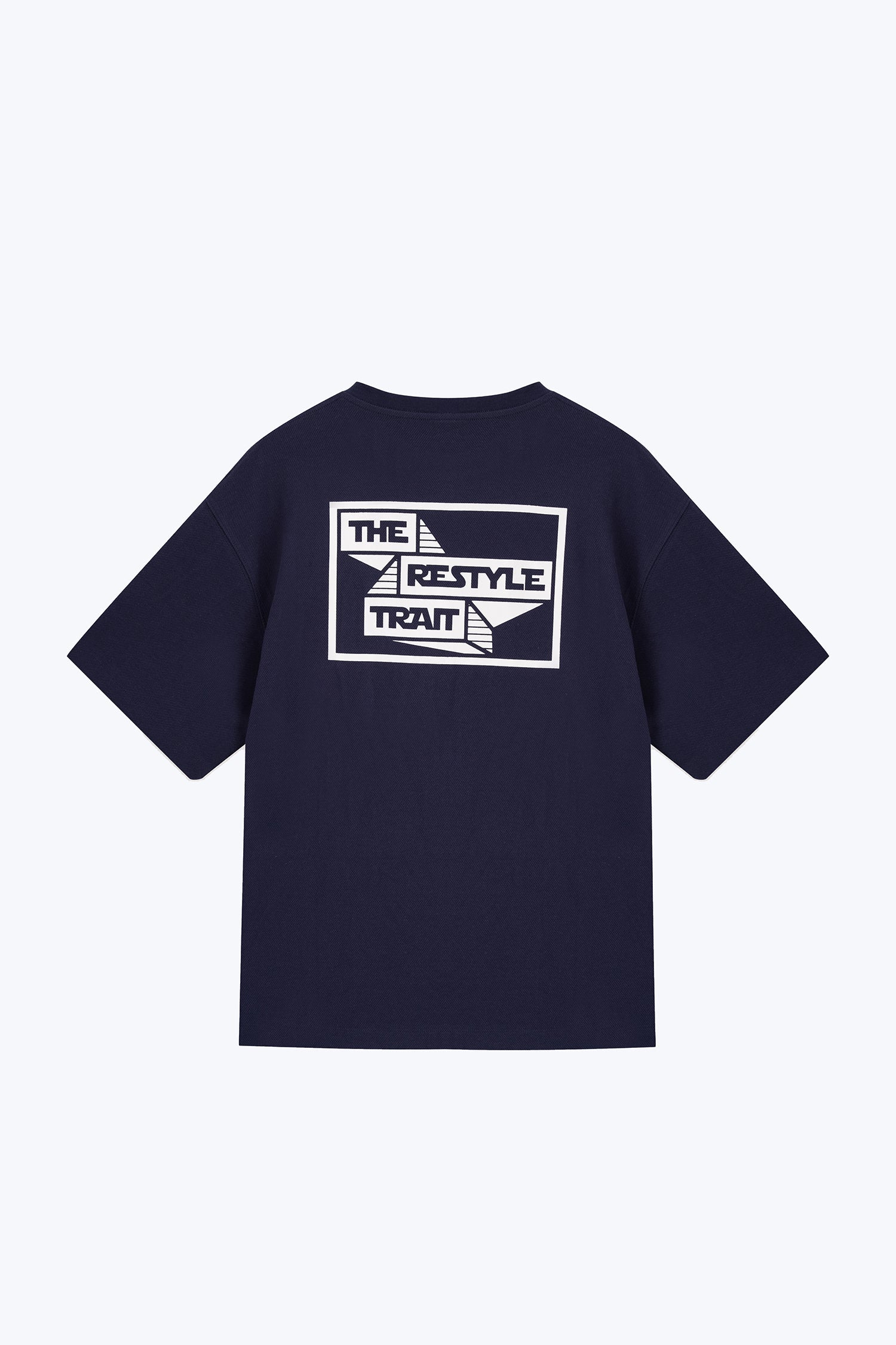 Twill Jersey Boxed Logo Tee - Navy