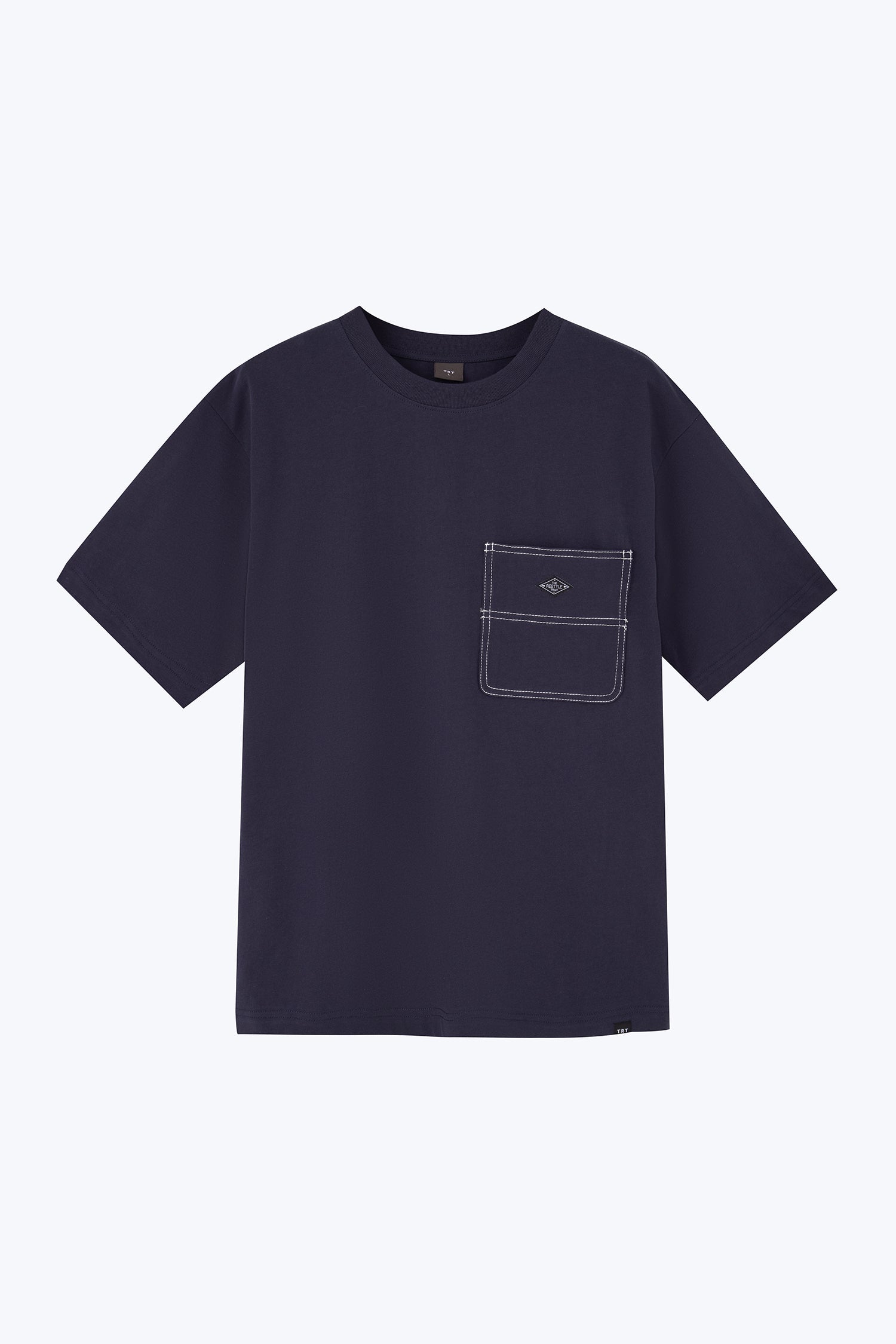 Utility Contrast Pocket Stitch Tee - Navy