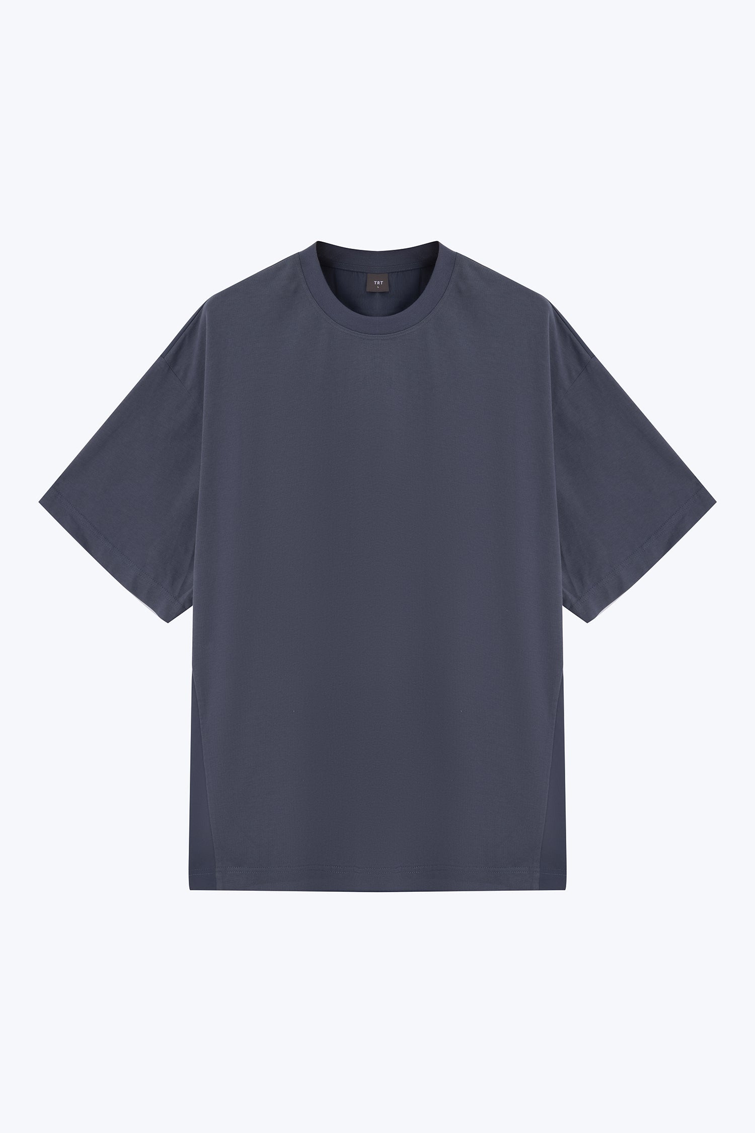 Dual Fabric Oversized Tee - Dark Grey