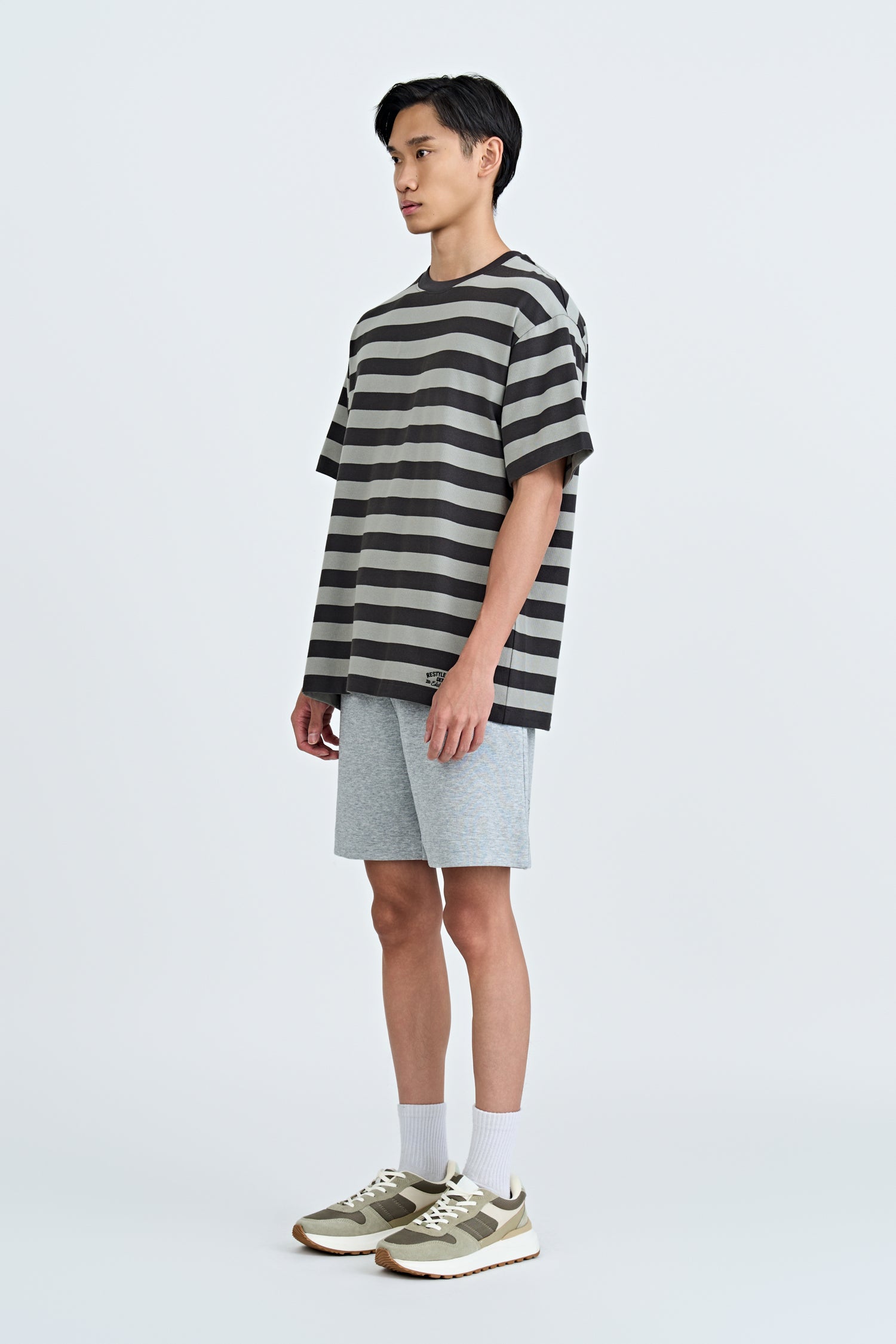 (C) Broad Stripes Tee - Grey