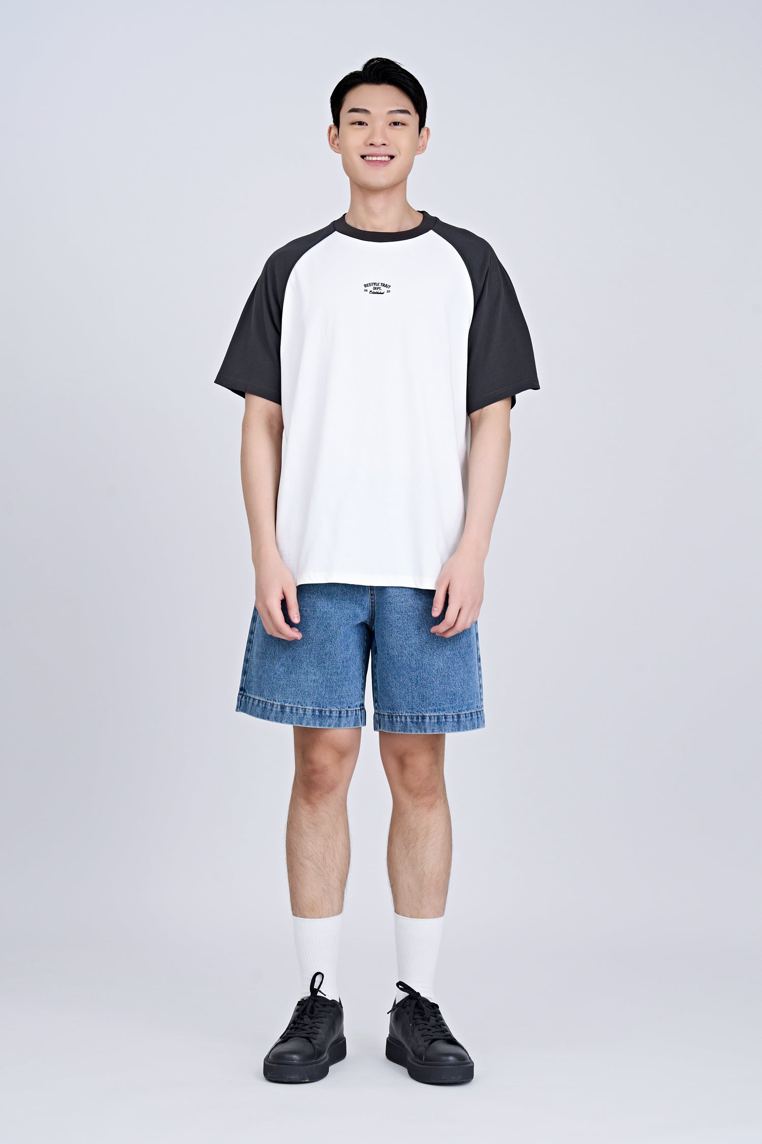 (C) TRT Embroidered Raglan Tee - Charcoal