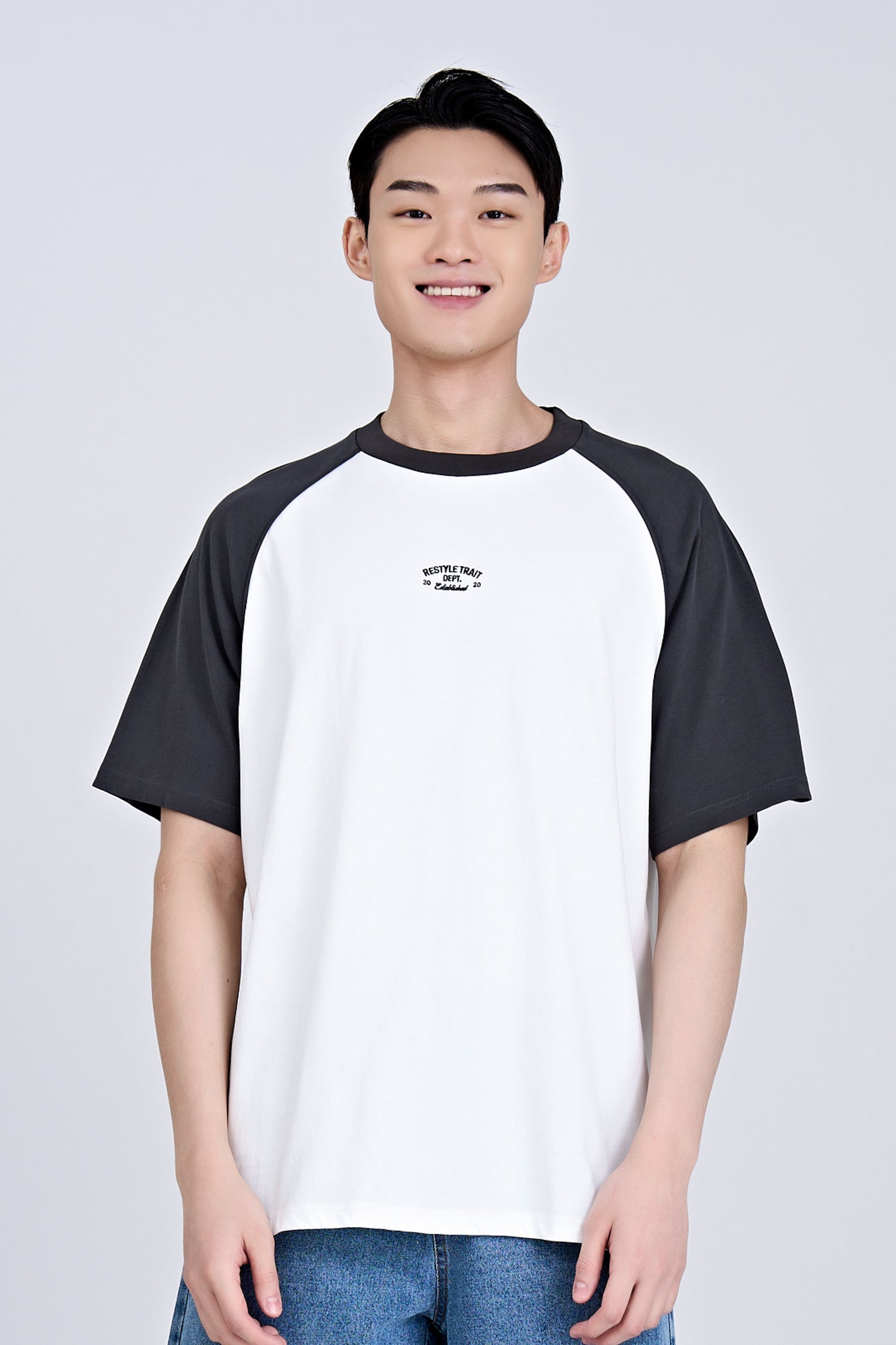 (C) TRT Embroidered Raglan Tee - Charcoal