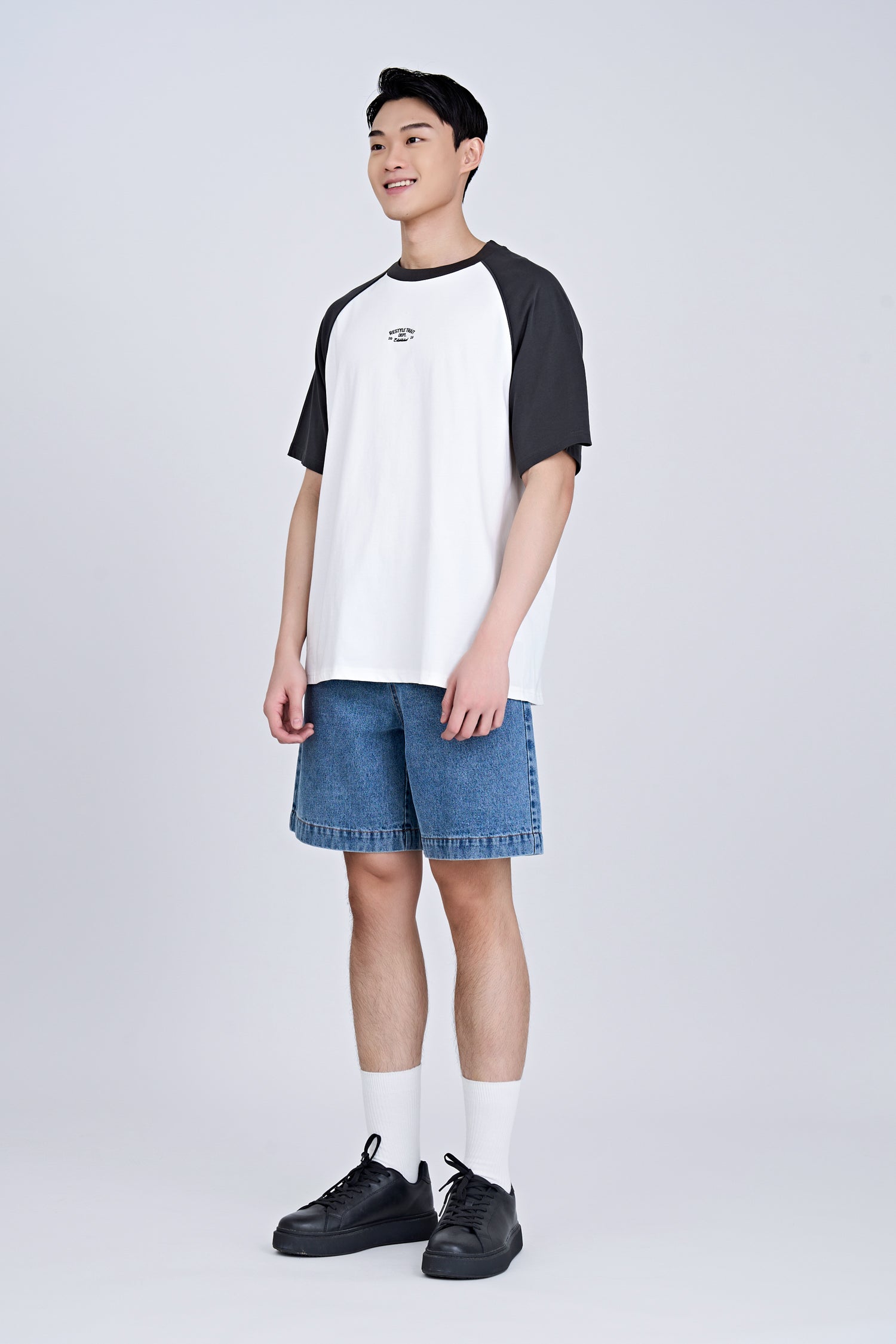 (C) TRT Embroidered Raglan Tee - Charcoal