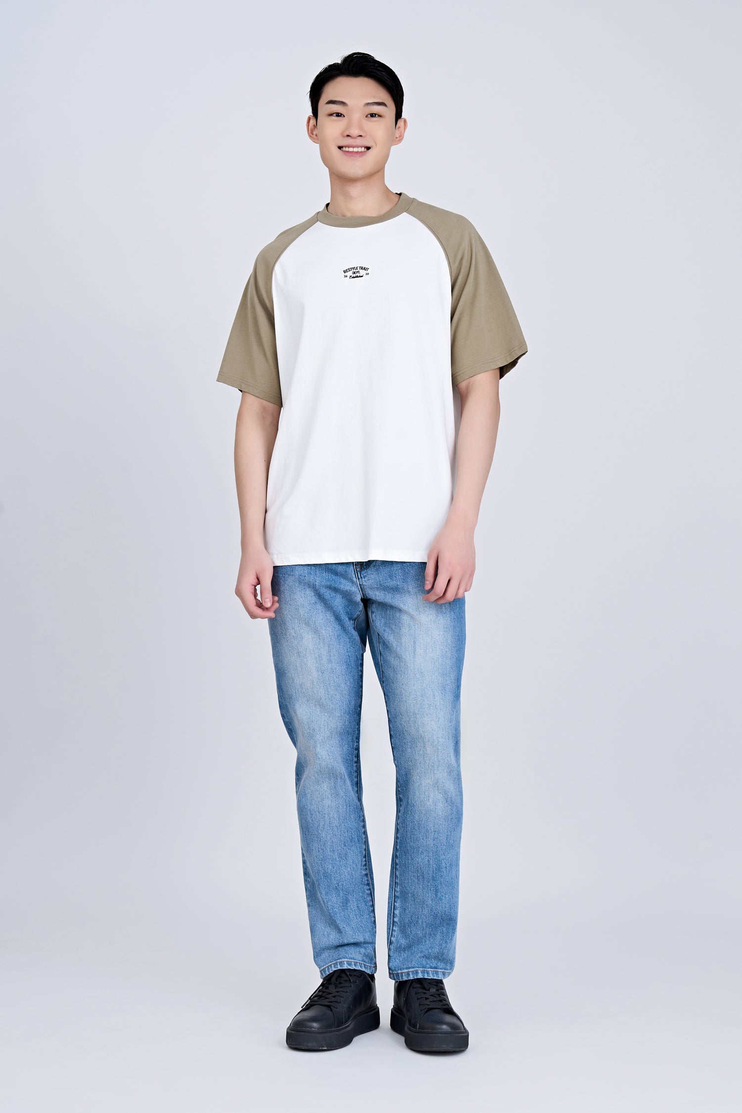 (C) TRT Embroidered Raglan Tee - Taupe