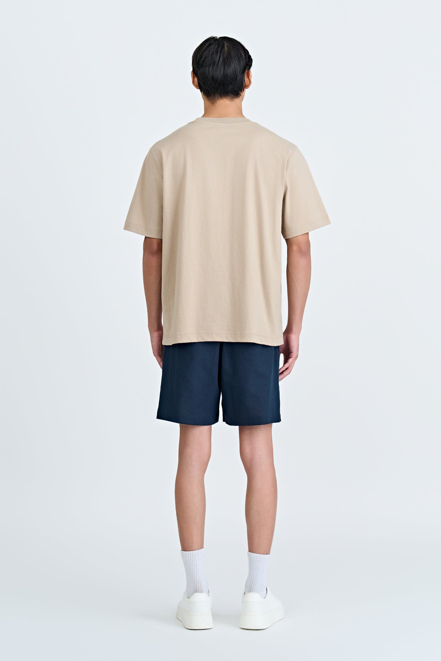 (A) Jersey "Beach Club" Embroidery Tee - Taupe