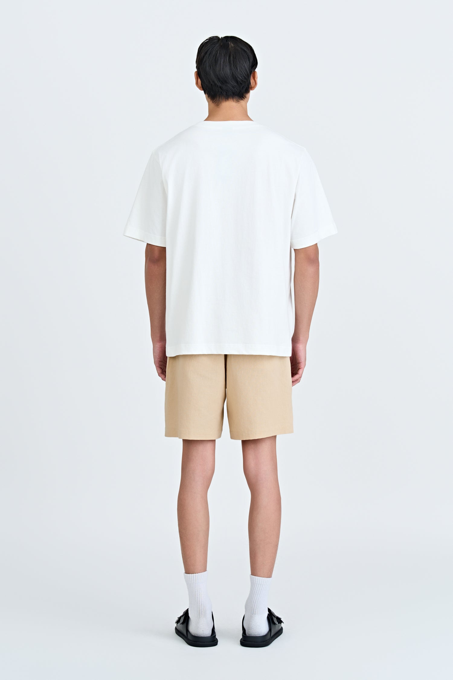 (A) Jersey "Vacay Mode" Embroidery Tee - Cream