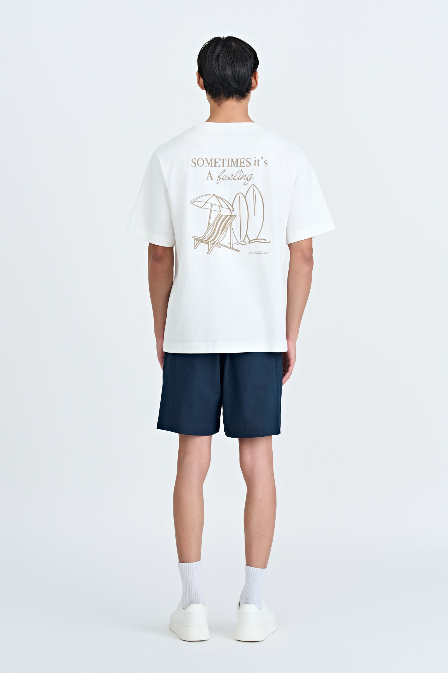 (A) Jersey "Beach Feeling" Graphic Tee - Cream