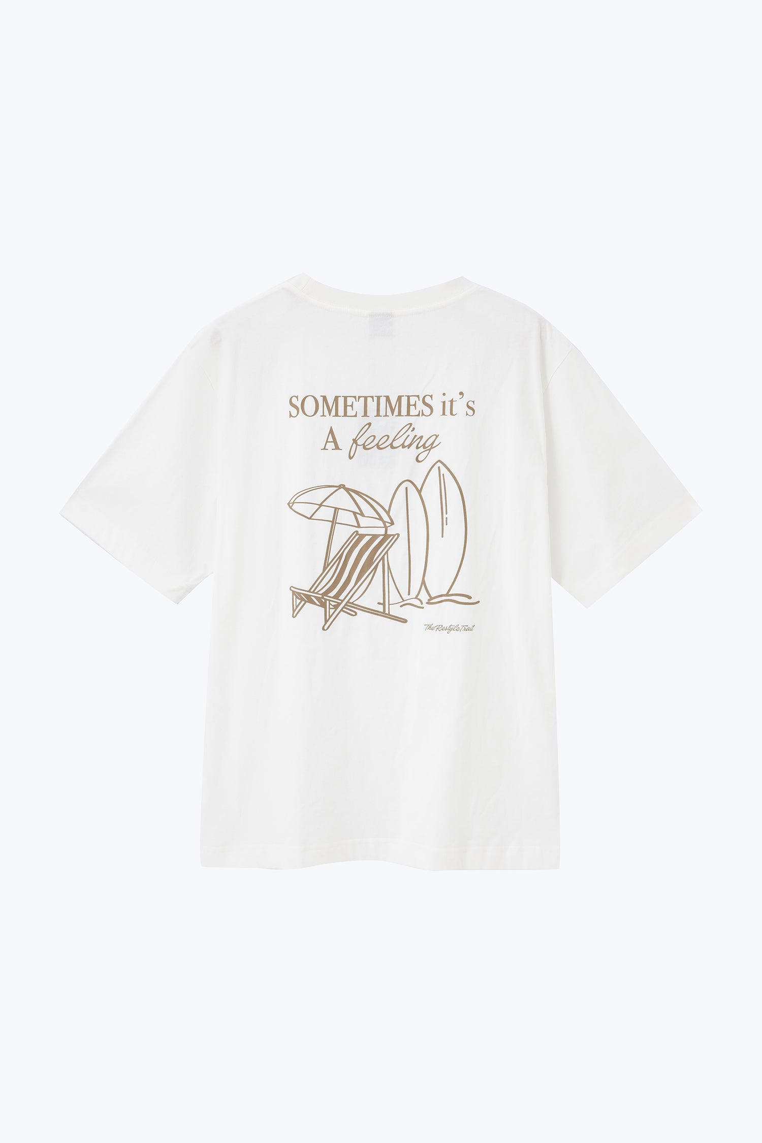 (A) Jersey "Beach Feeling" Graphic Tee - Cream