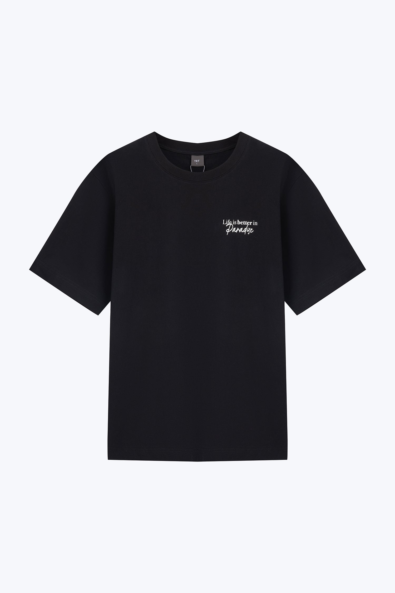 (A) Jersey "Paradise" Graphic Tee - Black