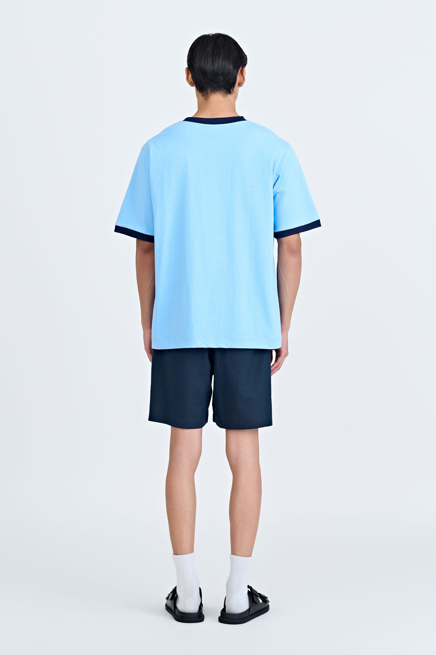 (A) Relaxed Fit Tee With Vacay Label - Sky Blue