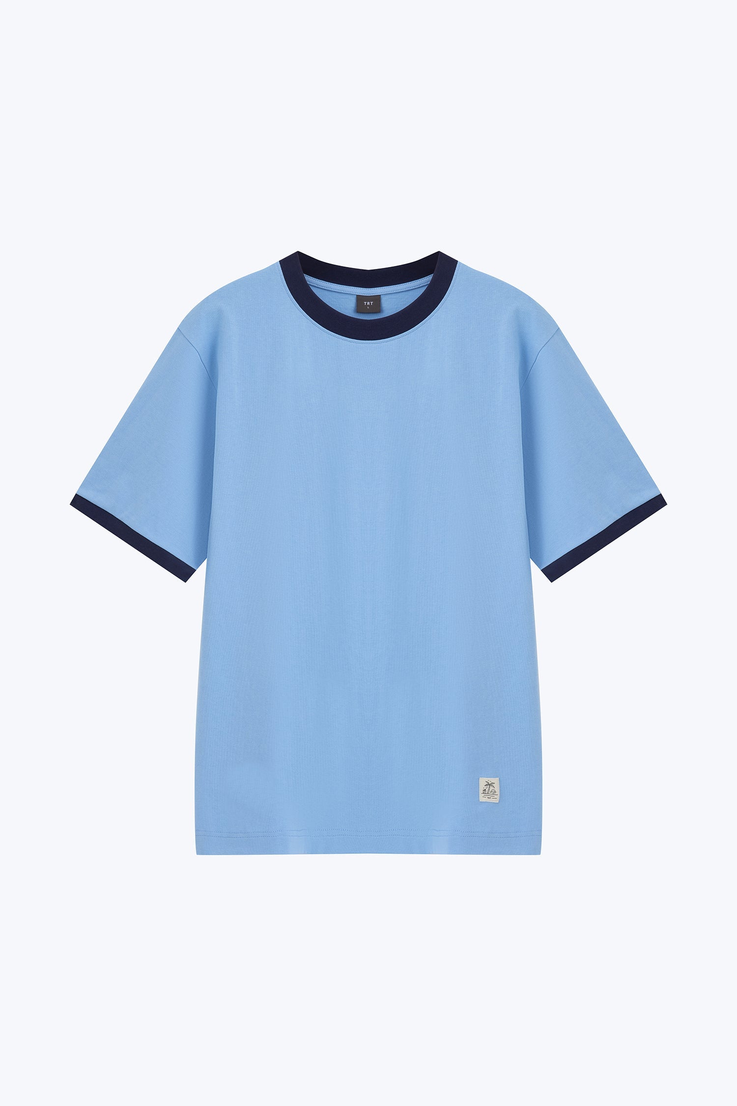 (A) Relaxed Fit Tee With Vacay Label - Sky Blue