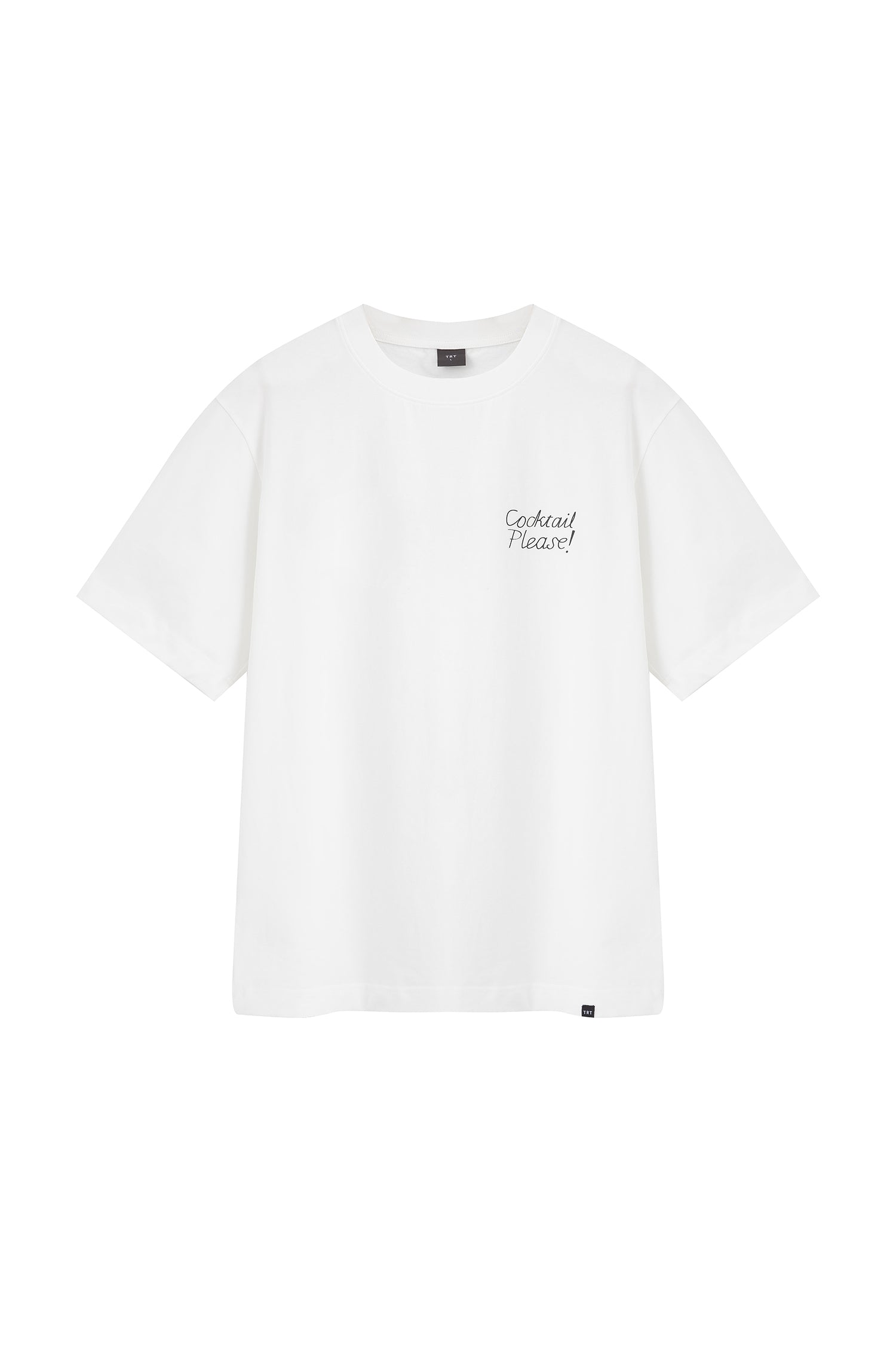 (A) Relaxed Fit Tee with Cocktail Please Print - Cream