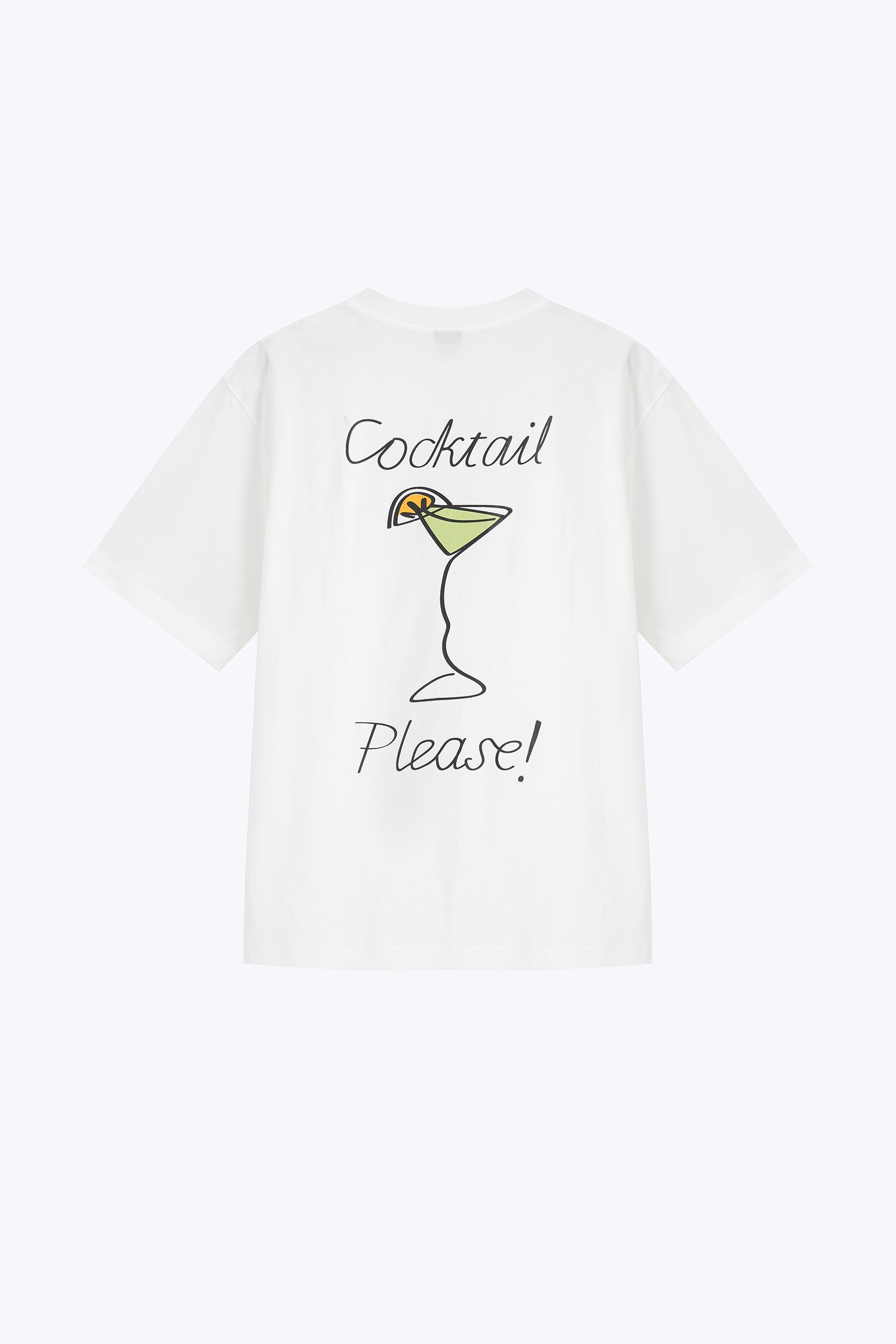 (A) Relaxed Fit Tee with Cocktail Please Print - Cream