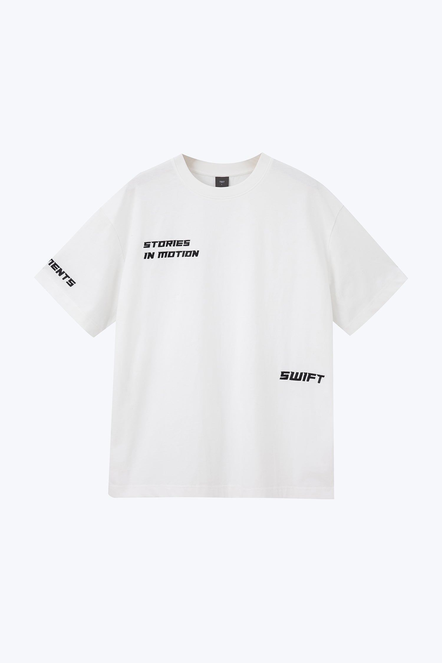 "Stories In Motion" Embroidery Tee - Cream
