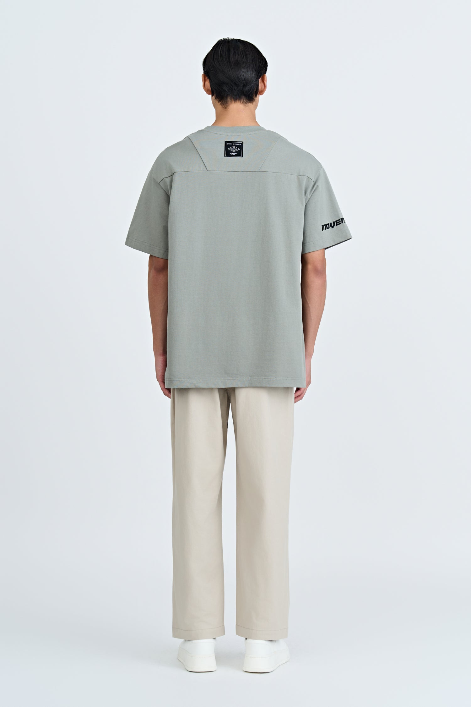 "Stories In Motion" Embroidery Tee - Dark Grey