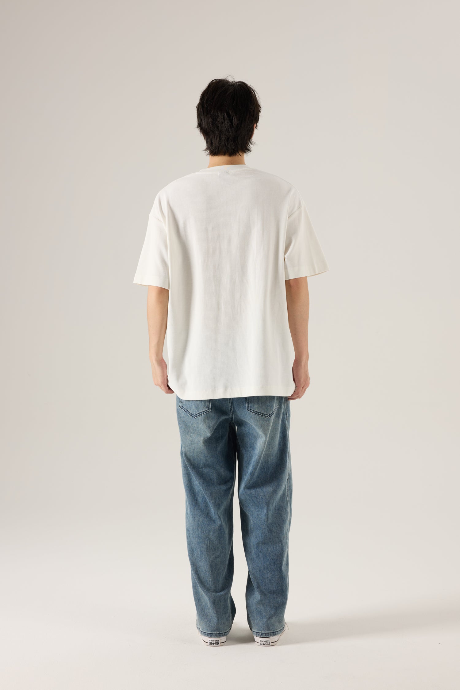 (C) Oversized Waffle Jersey Tee - Cream