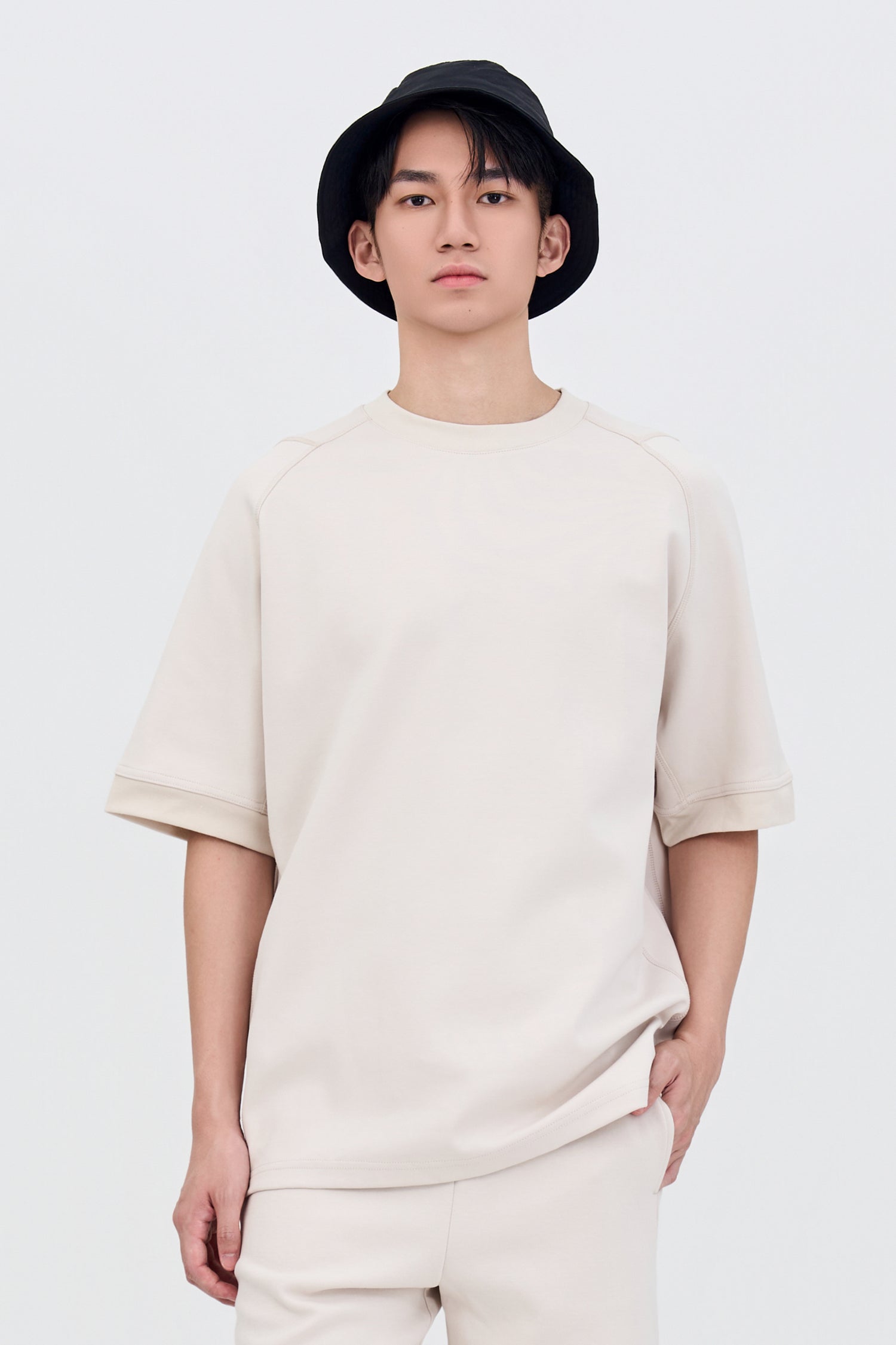 Oversized Panel Tee - Sand
