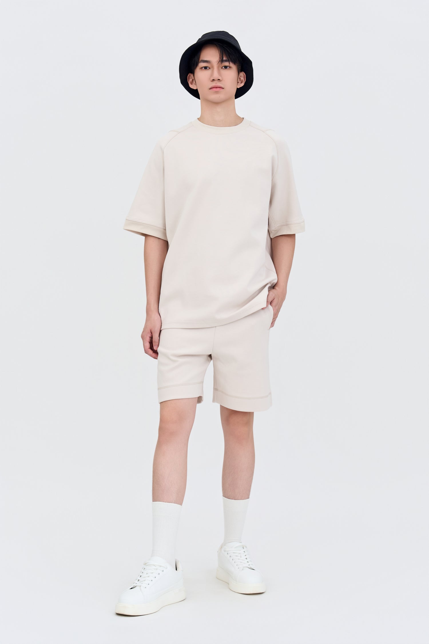 Oversized Panel Tee - Sand