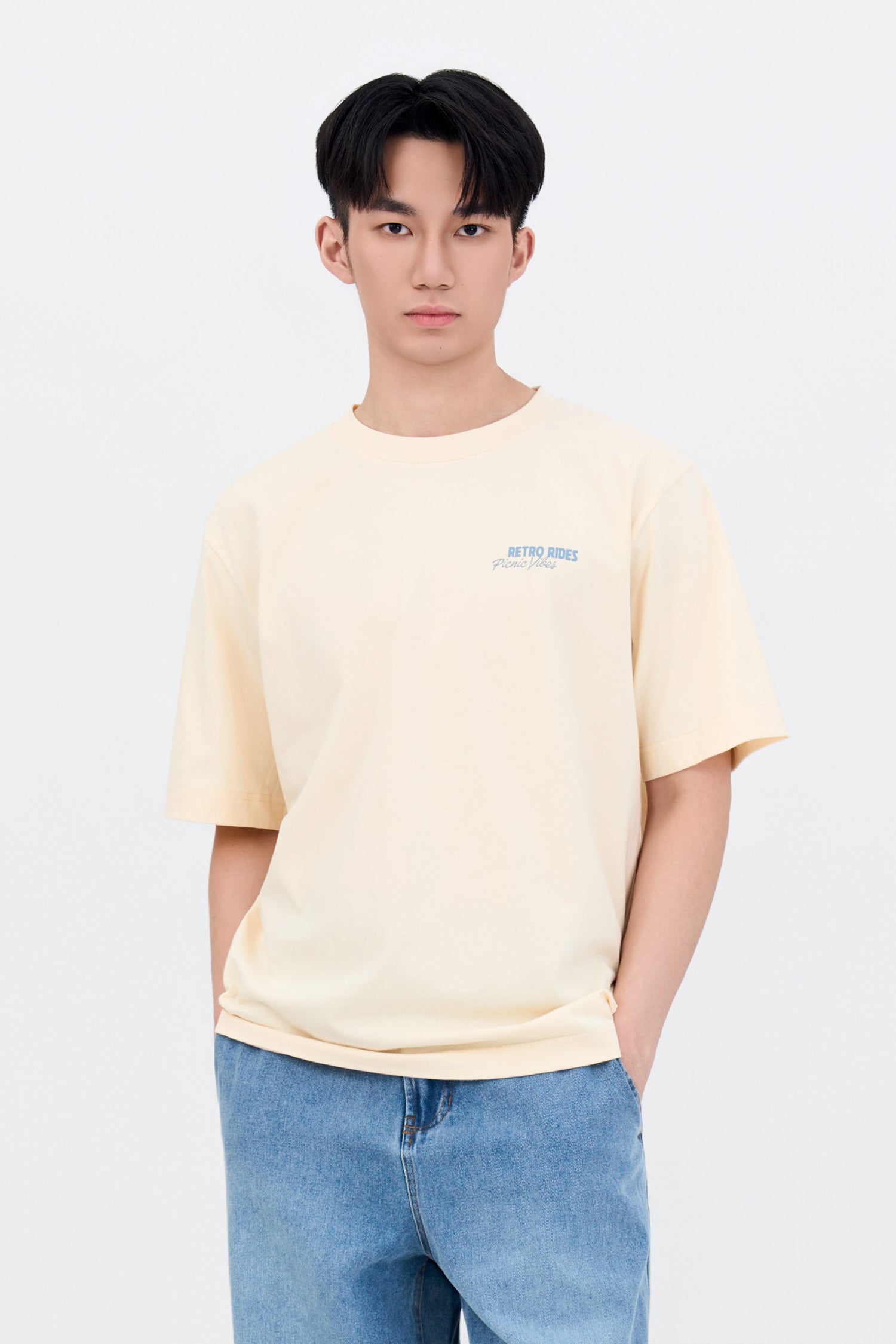 Jersey "Picnic Vibes" Graphic Tee - Beige