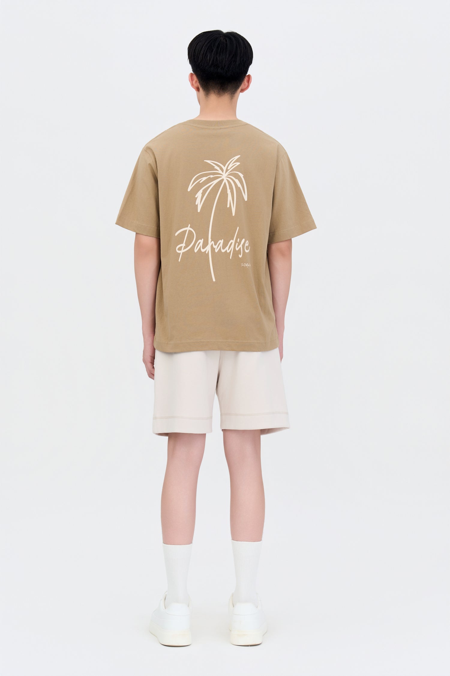 Jersey "Paradise" Graphic Tee - Olive Brown
