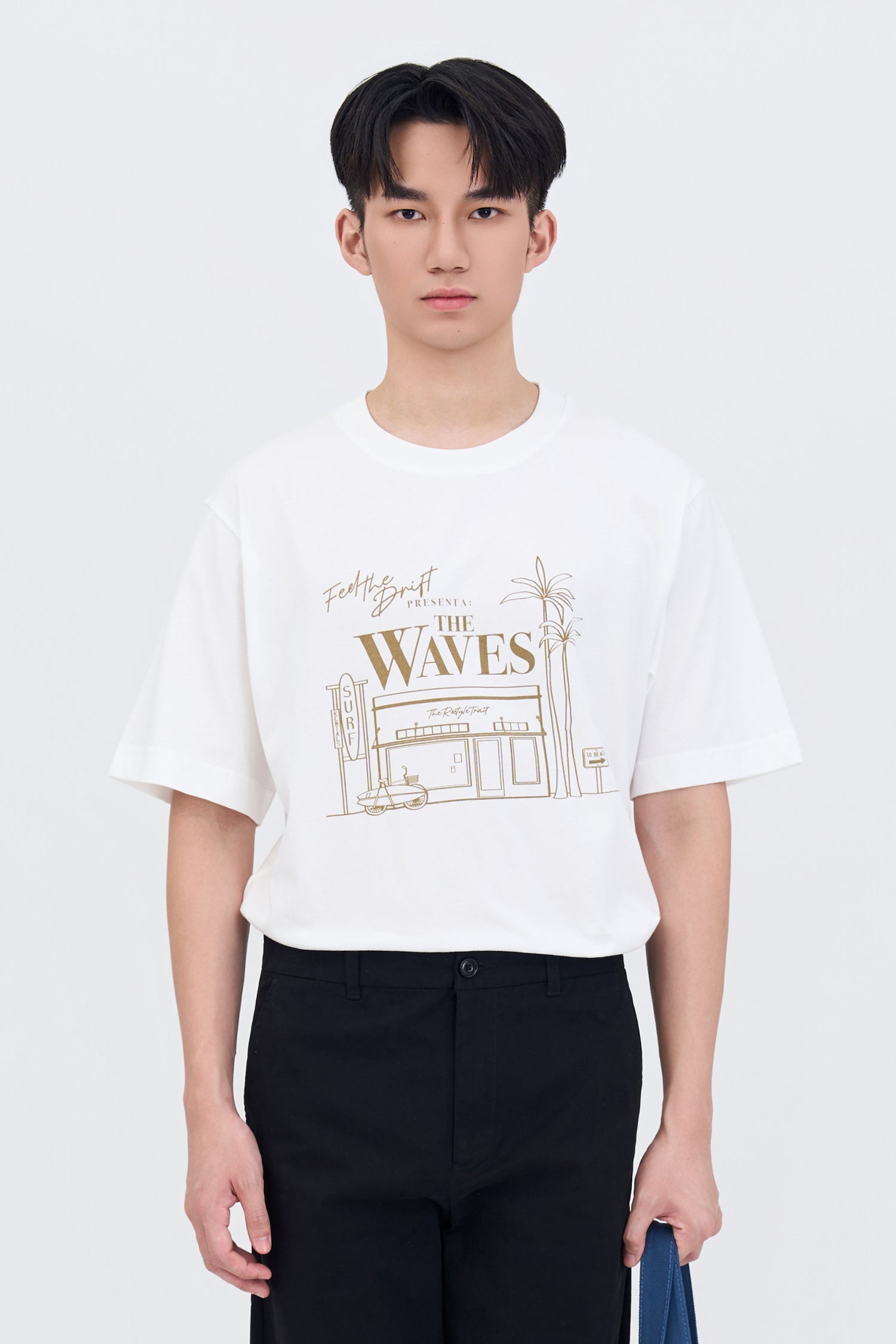 Jersey "Feel the Drift" Graphic Tee - Cream