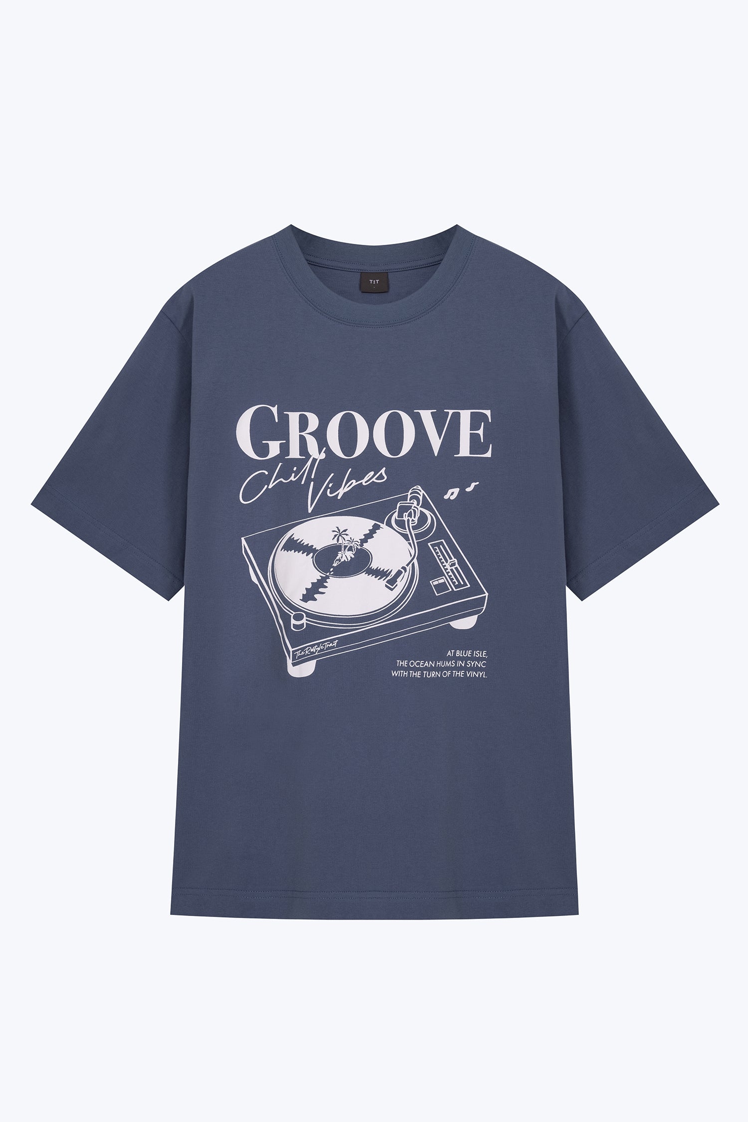 Jersey "Groove" Graphic Tee - Steel Blue