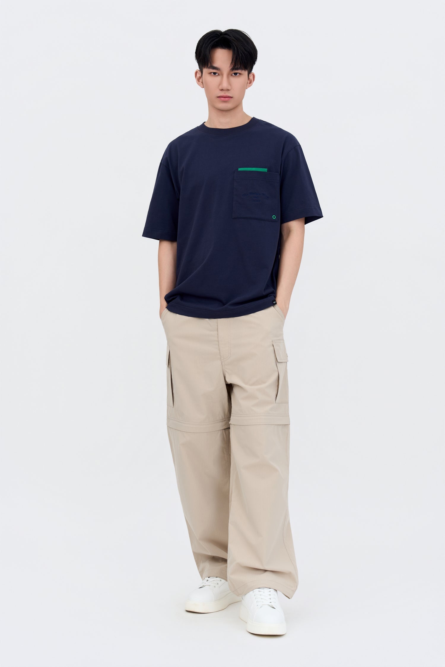 (B) Double Pocket Tee - Navy