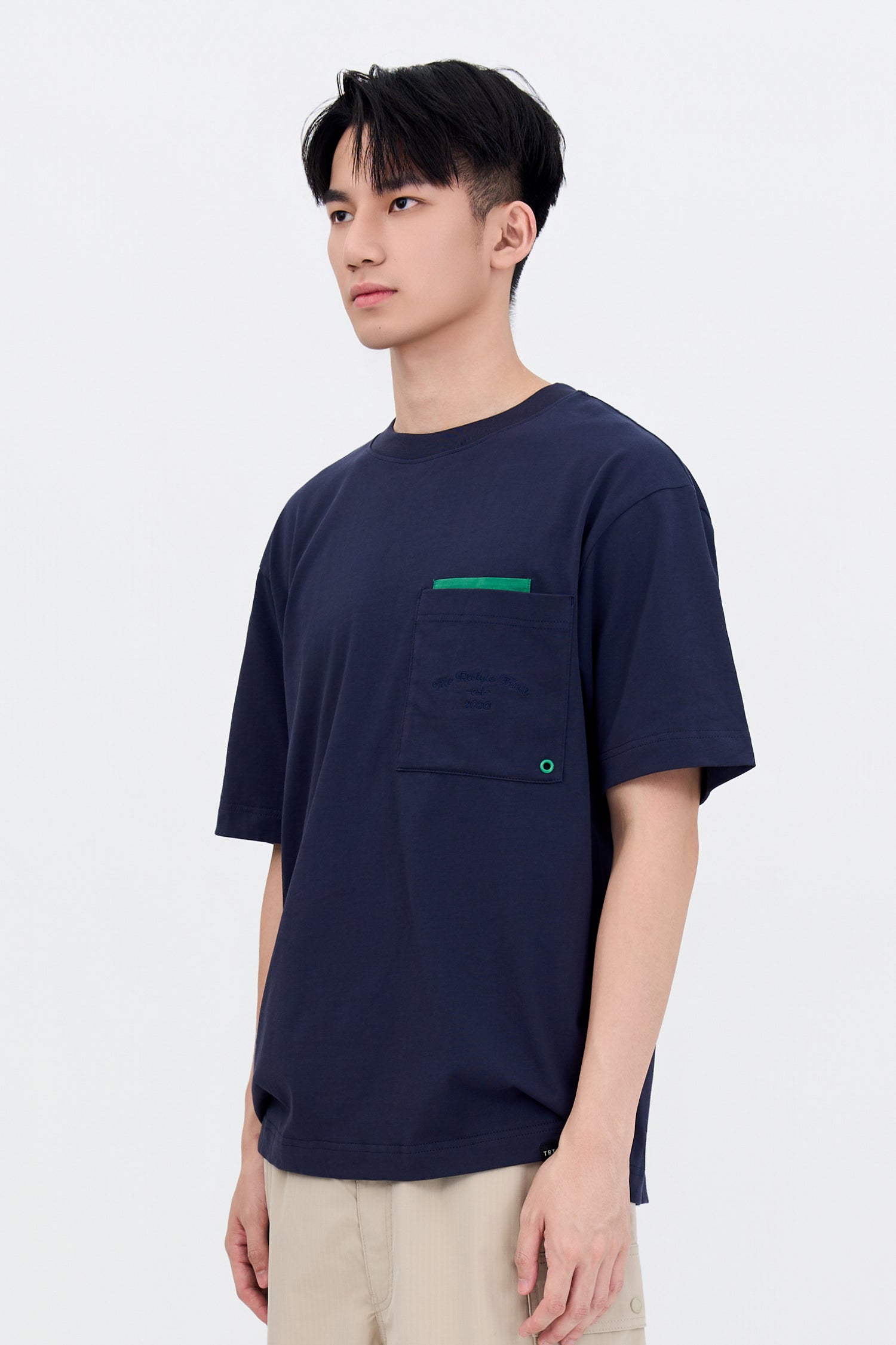 (B) Double Pocket Tee - Navy