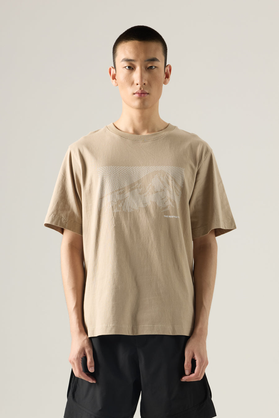 (A) Mountain Graphic Tee - Taupe
