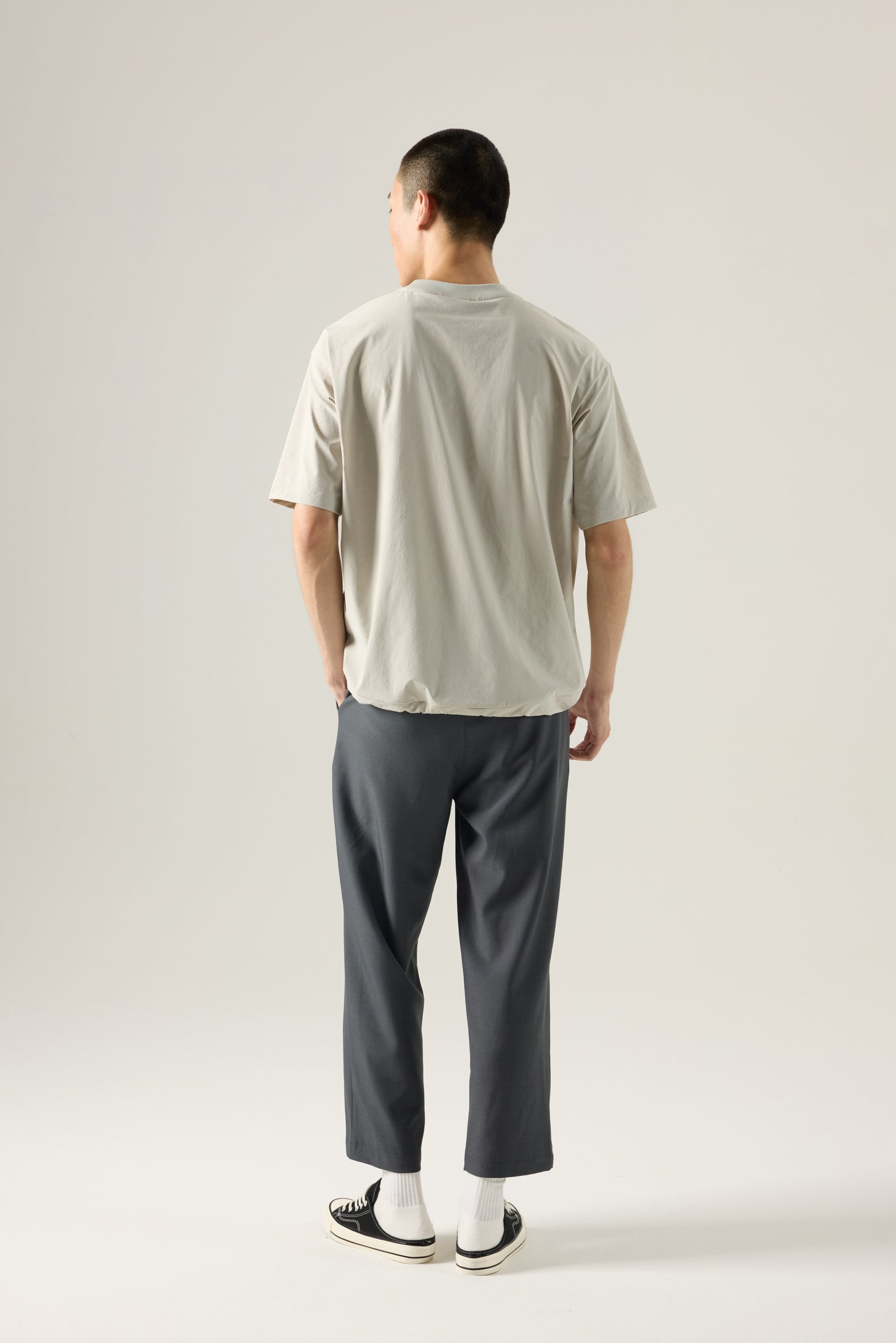 (C) Utility Panel Drawstring Tee - Sand