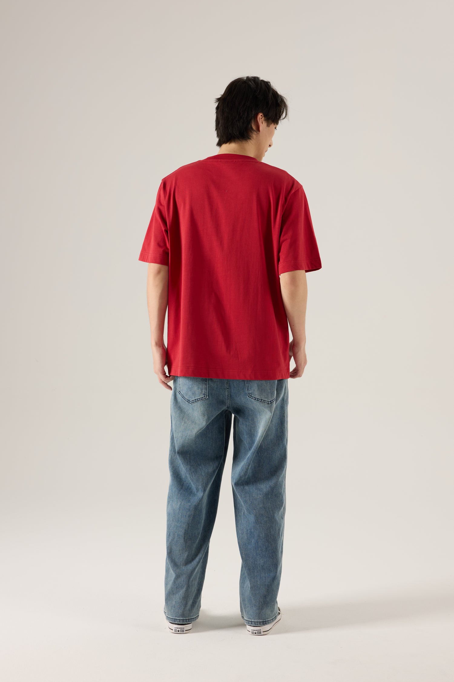 (A) Essential Crew Neck Tee - Red