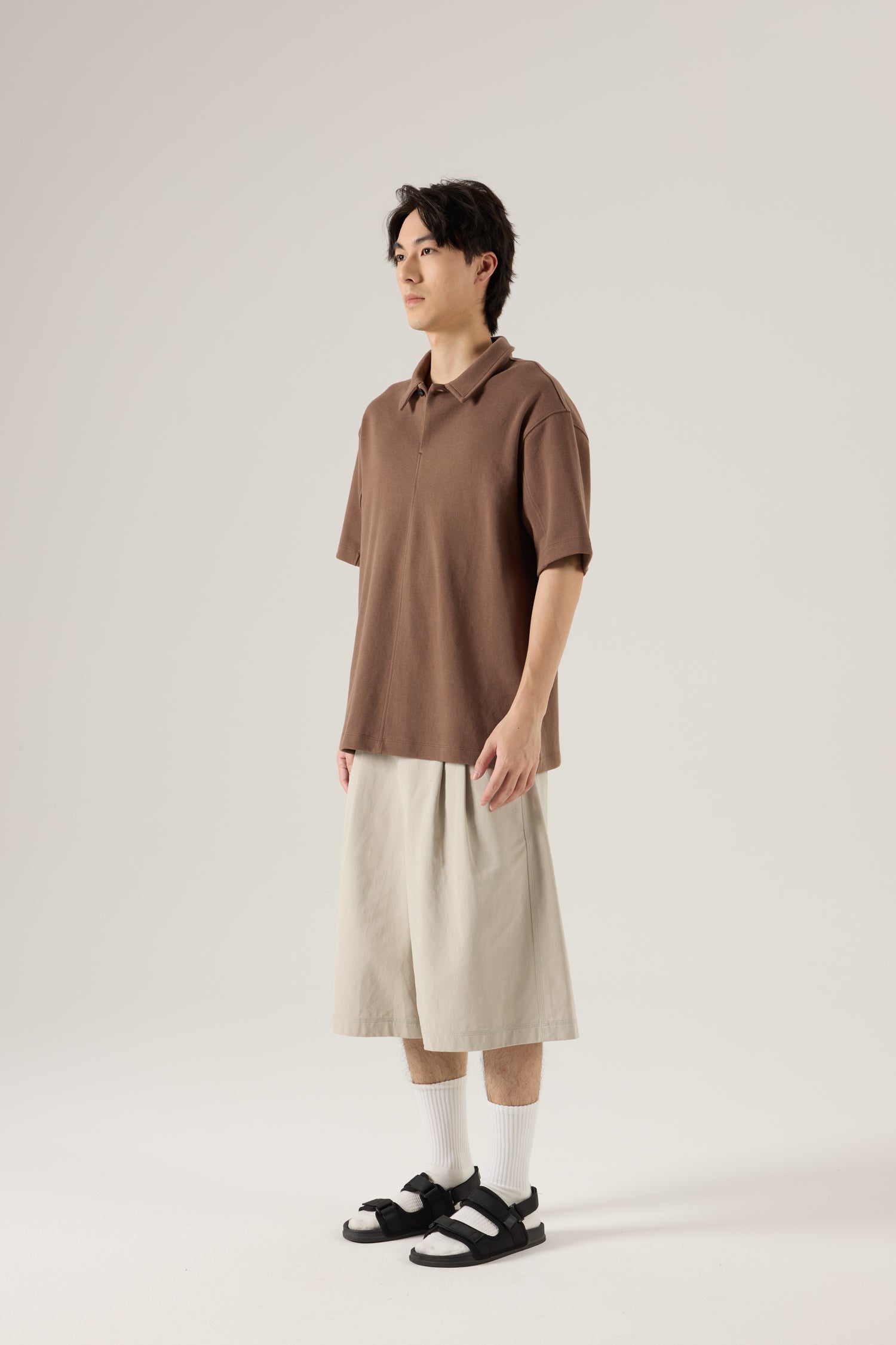 Relaxed Cotton/Poly Polo - Cocoa