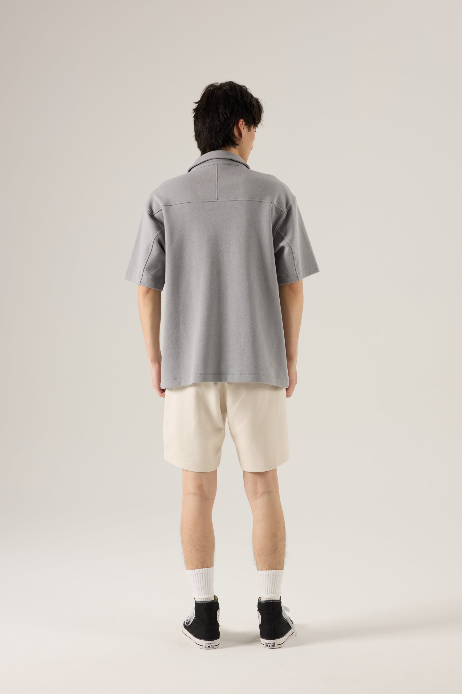 Relaxed Cotton/Poly Polo - Light Grey