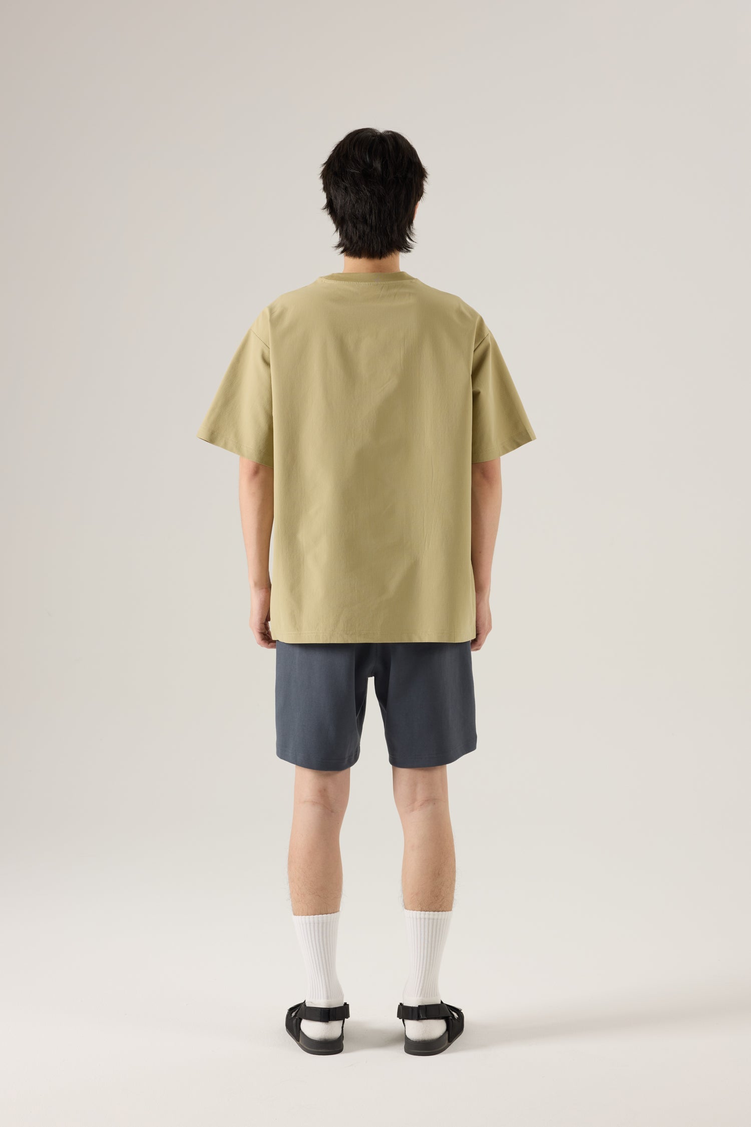 Oversized Tee with Sleeve Zip Pocket - Dark Lime