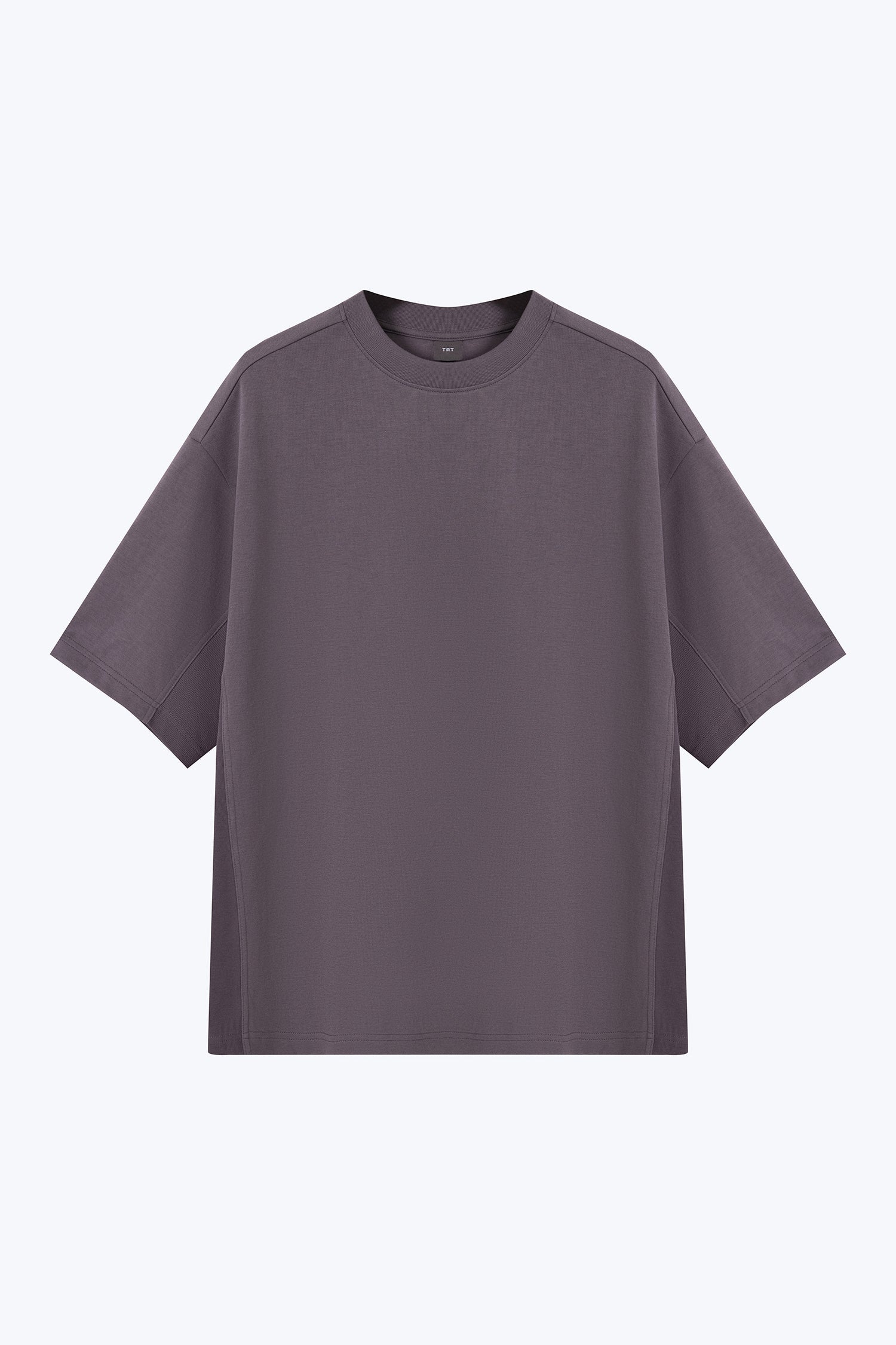 (C) Oversized Waffle Panel Tee - Charcoal