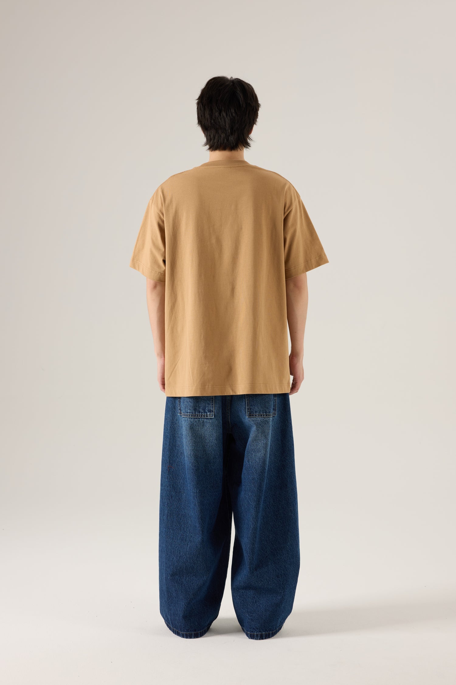 (C) Oversized Panel Pocket Tee - Khaki