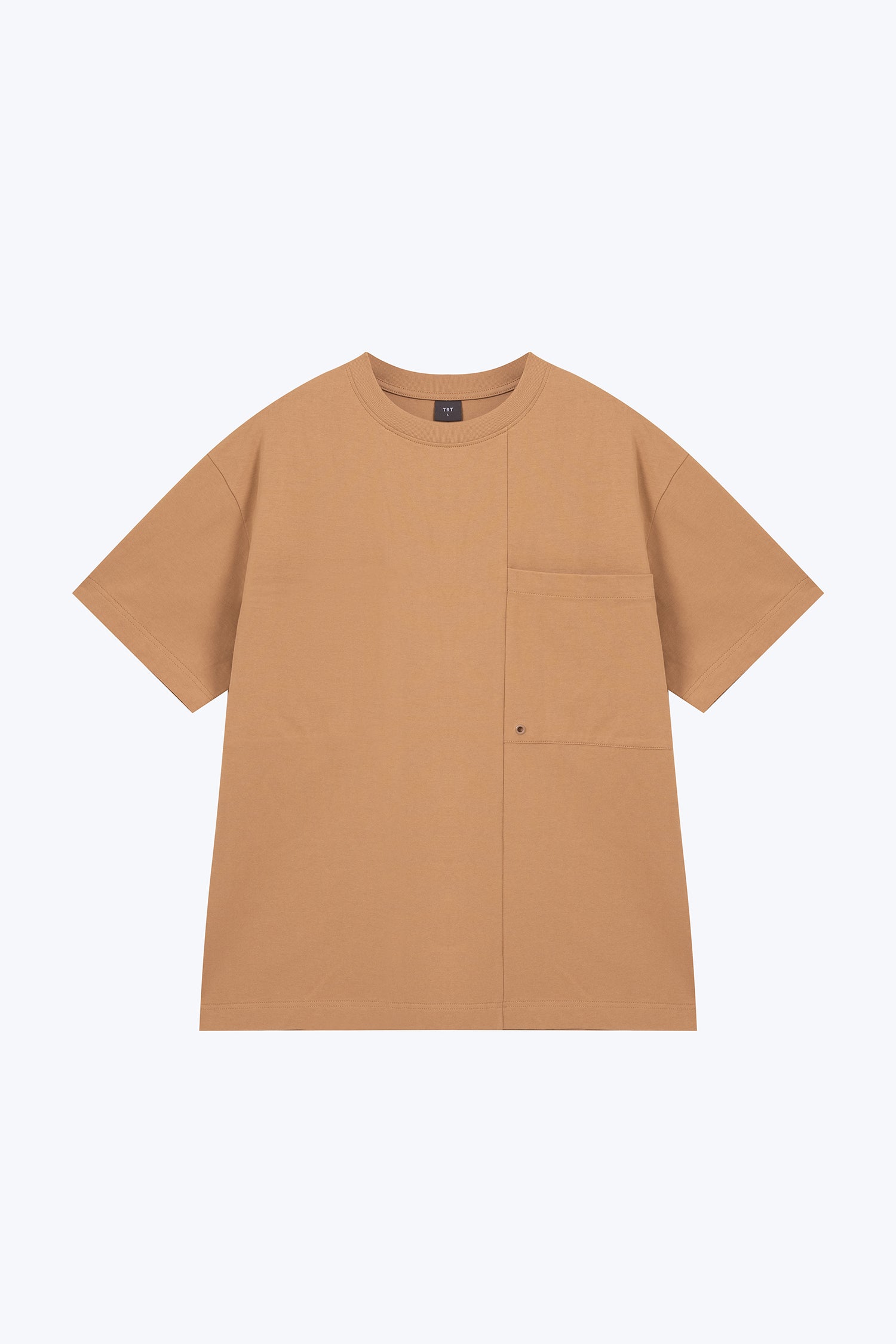 (C) Oversized Panel Pocket Tee - Khaki