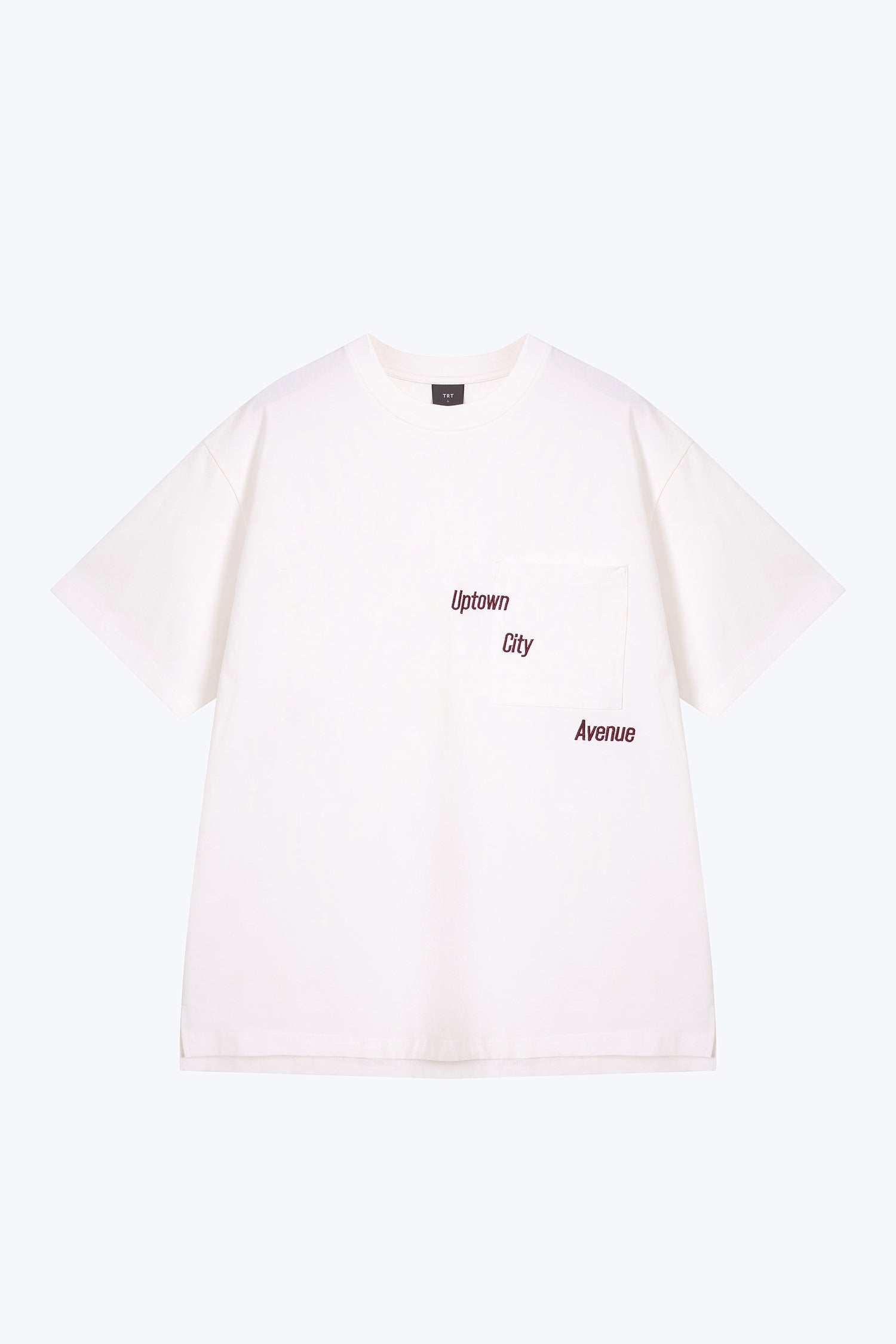 (C) Text Embroidery Pocket Tee - Cream